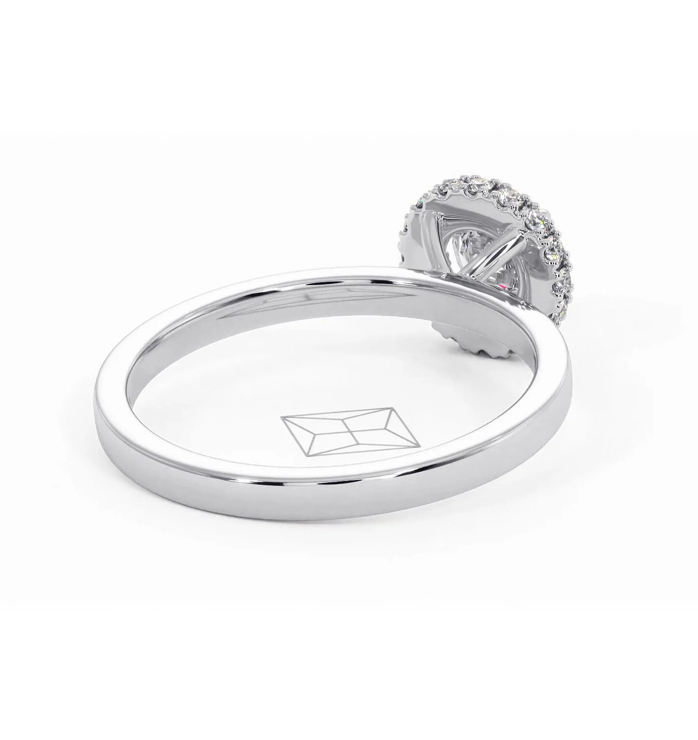 Eleanor Diamond Halo Engagement Ring in Platinum 0.65ct G/SI2 - Image 53