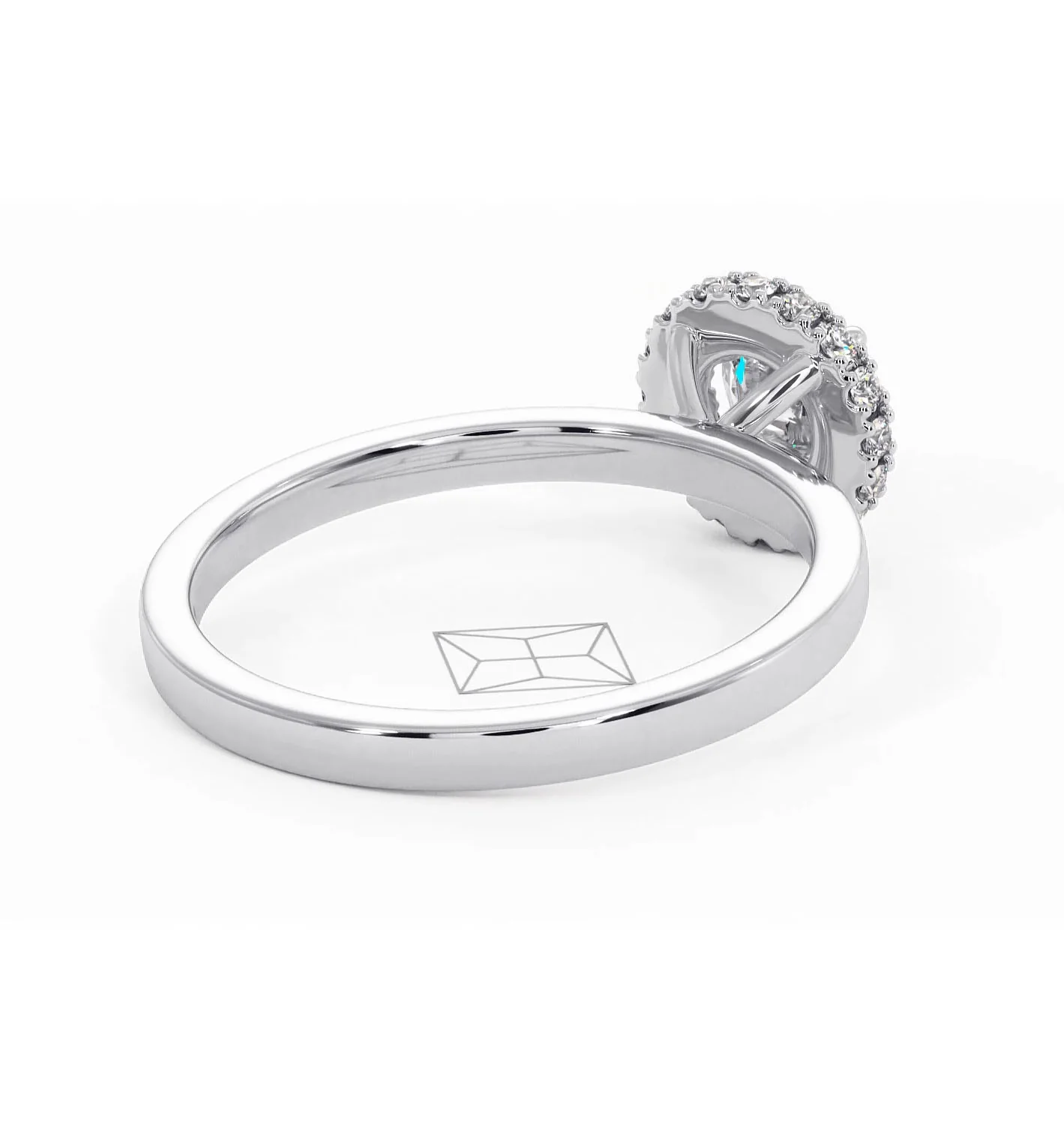 Eleanor Diamond Halo Engagement Ring in Platinum 0.65ct G/SI2 - Image 54