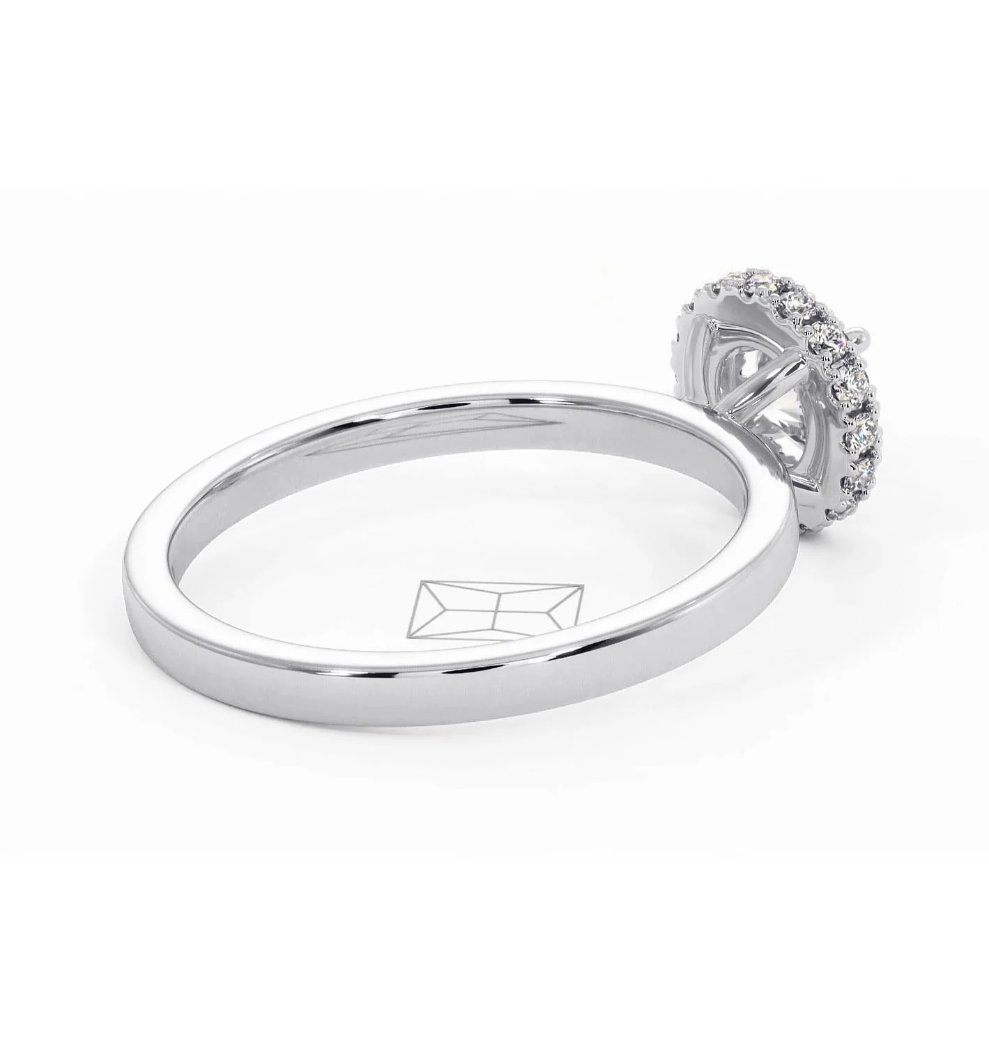 Eleanor Diamond Halo Engagement Ring in Platinum 0.65ct G/SI2 - Image 57