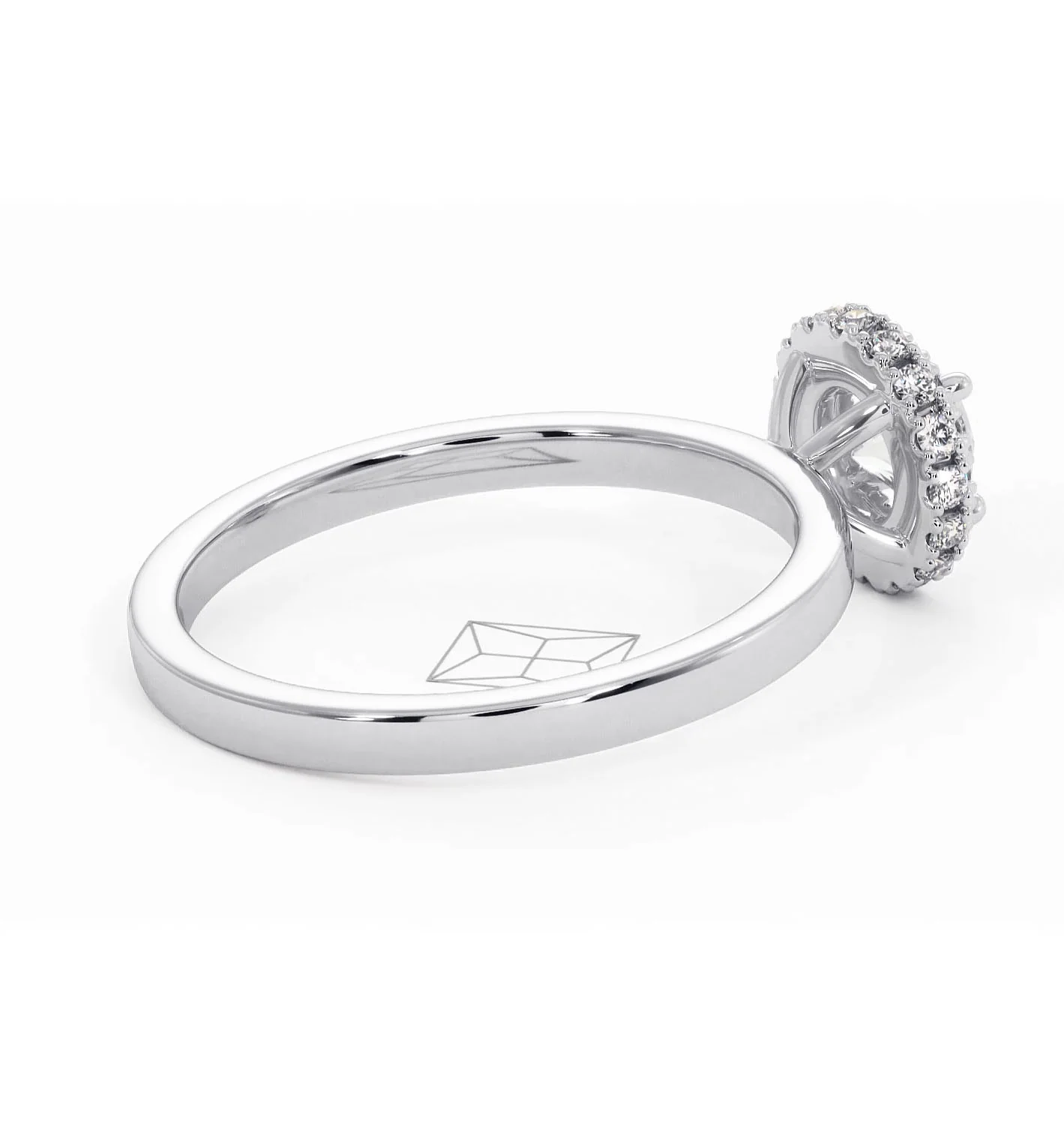 Eleanor Diamond Halo Engagement Ring in Platinum 0.65ct G/SI2 - Image 59