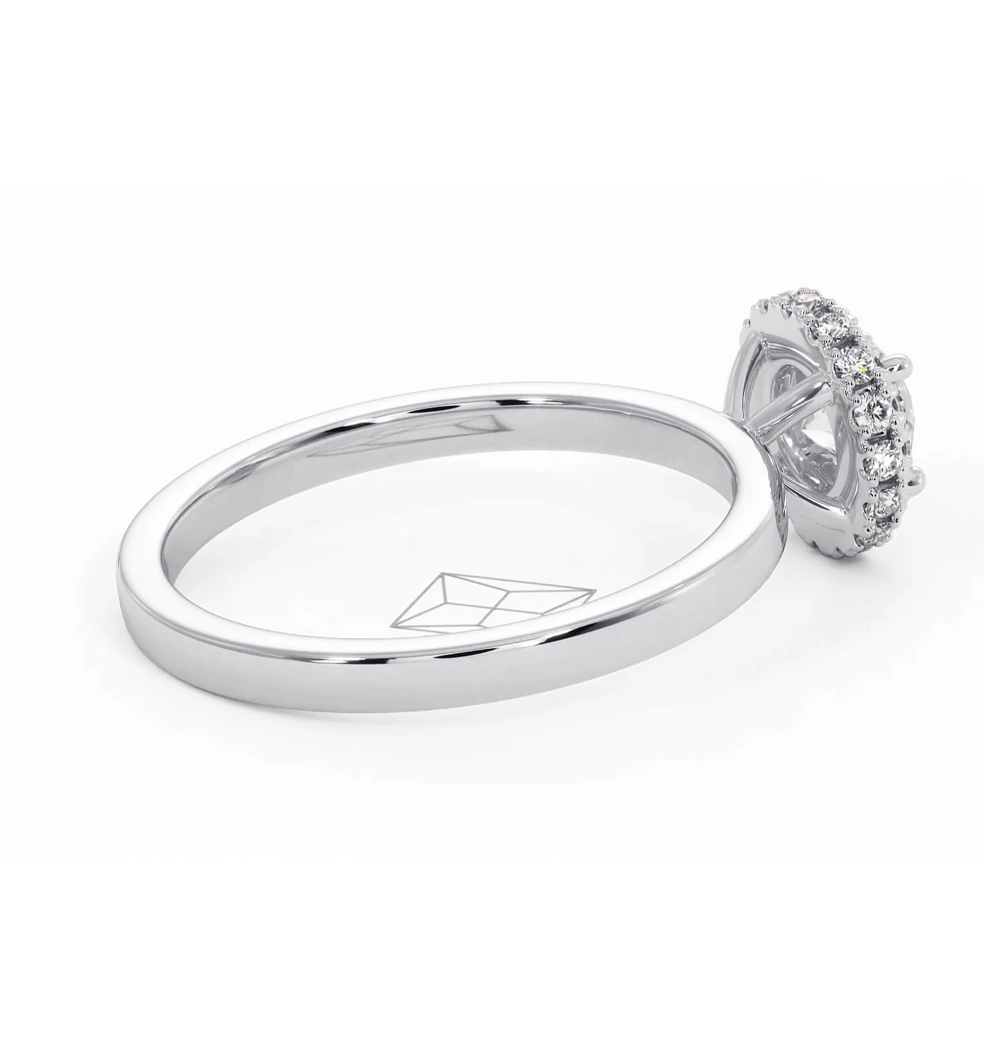 Eleanor Diamond Halo Engagement Ring in Platinum 0.65ct G/SI2 - Image 60