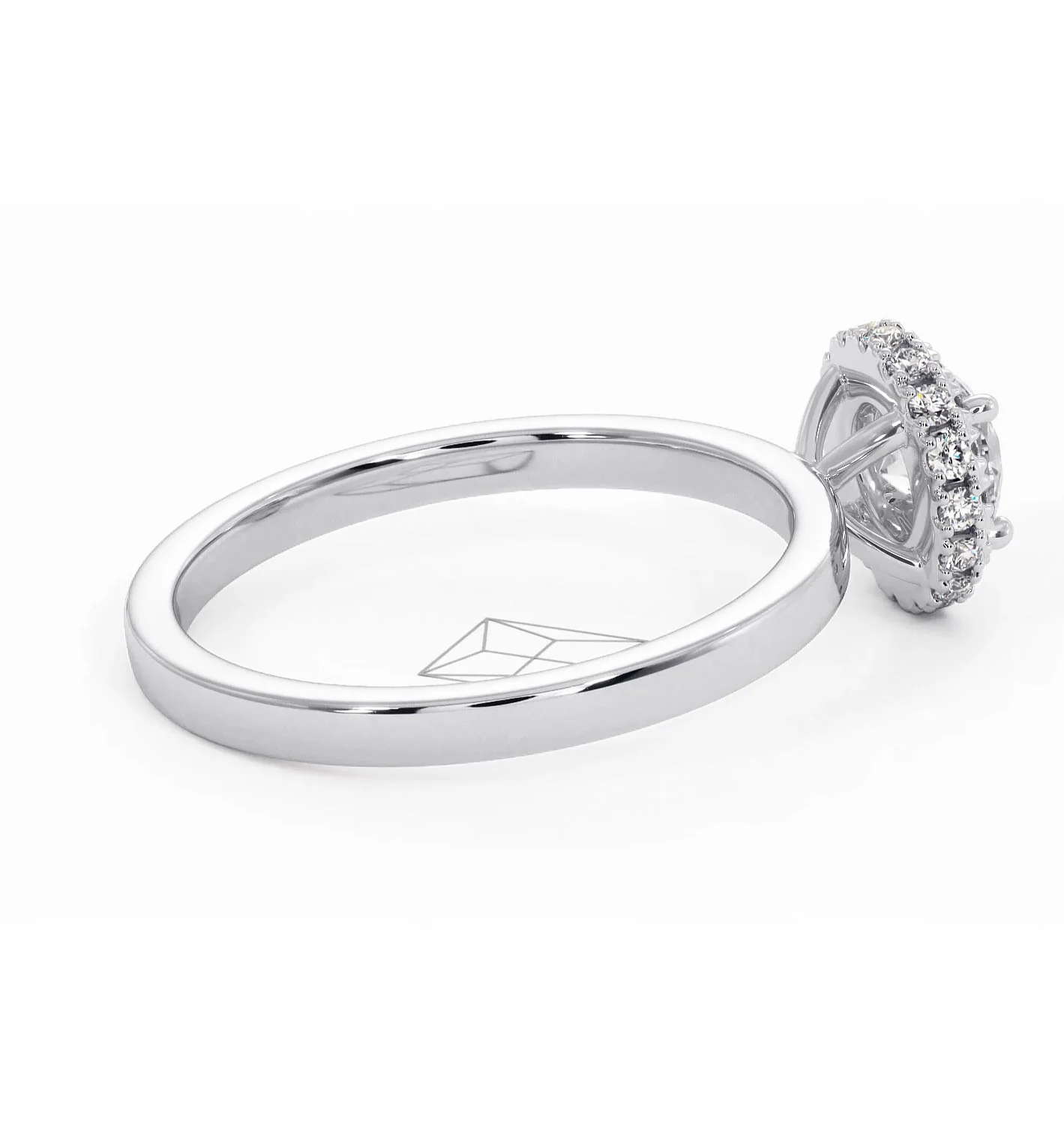 Eleanor Diamond Halo Engagement Ring in Platinum 0.65ct G/SI2 - Image 61