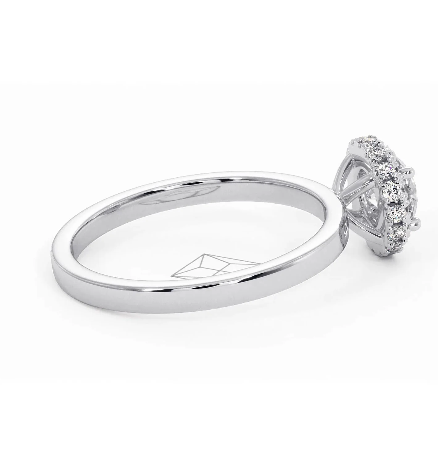 Eleanor Diamond Halo Engagement Ring in Platinum 0.65ct G/SI2 - Image 62