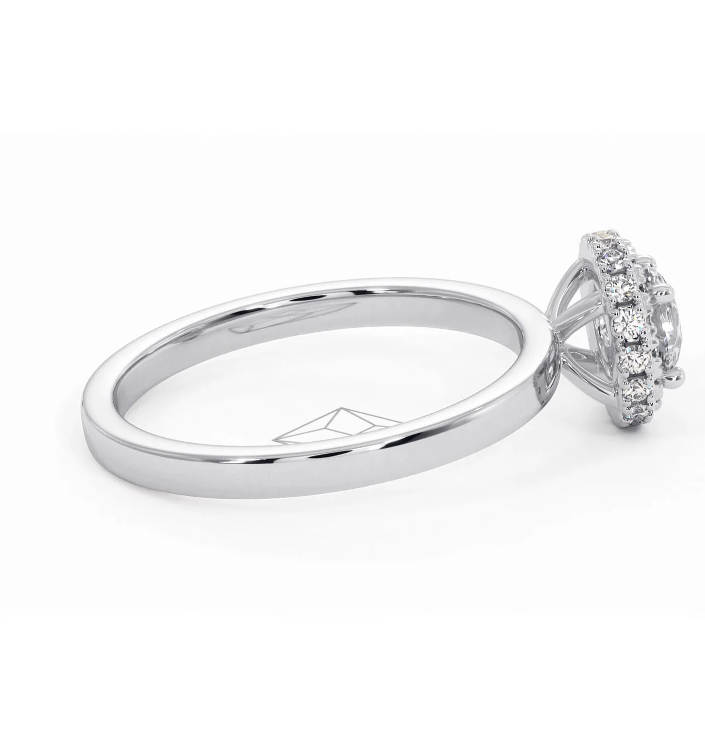 Eleanor Diamond Halo Engagement Ring in Platinum 0.65ct G/SI2 - Image 64