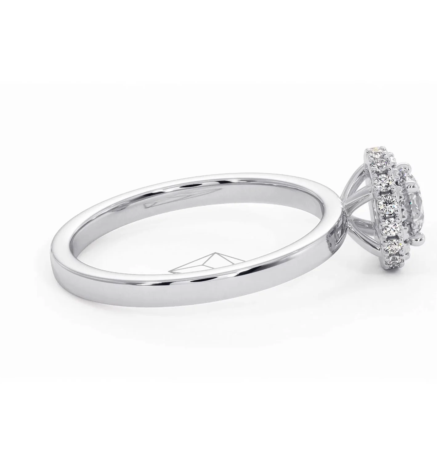 Eleanor Diamond Halo Engagement Ring in Platinum 0.65ct G/SI2 - Image 65
