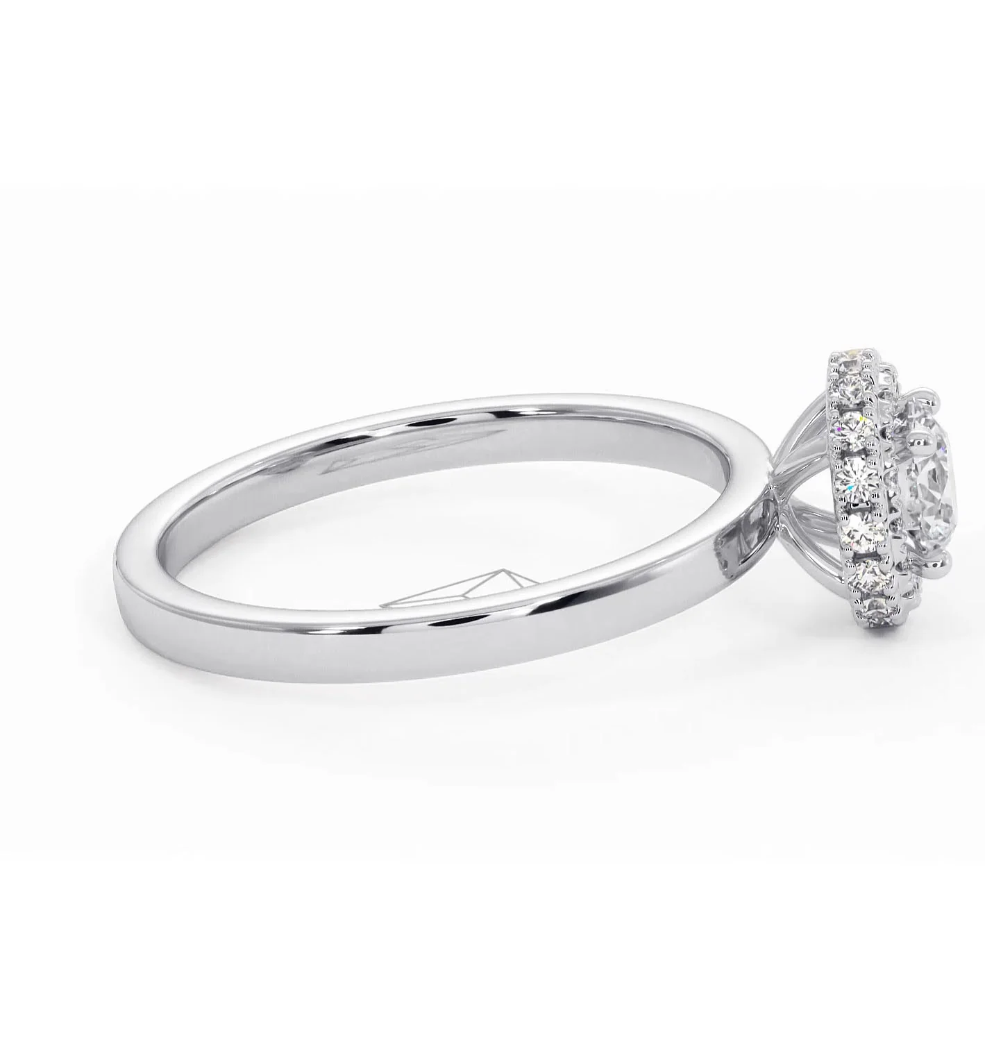 Eleanor Diamond Halo Engagement Ring in Platinum 0.65ct G/SI2 - Image 67