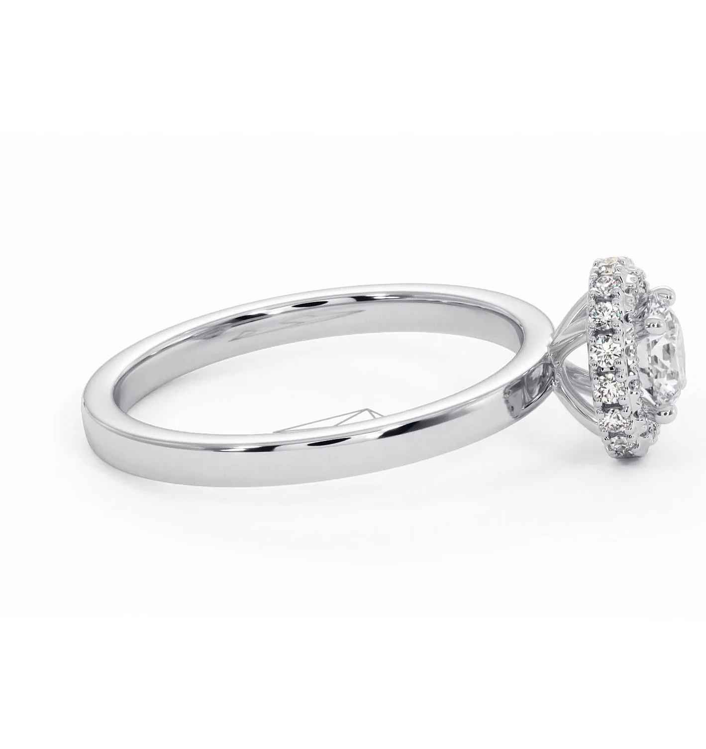 Eleanor Diamond Halo Engagement Ring in Platinum 0.65ct G/SI2 - Image 68