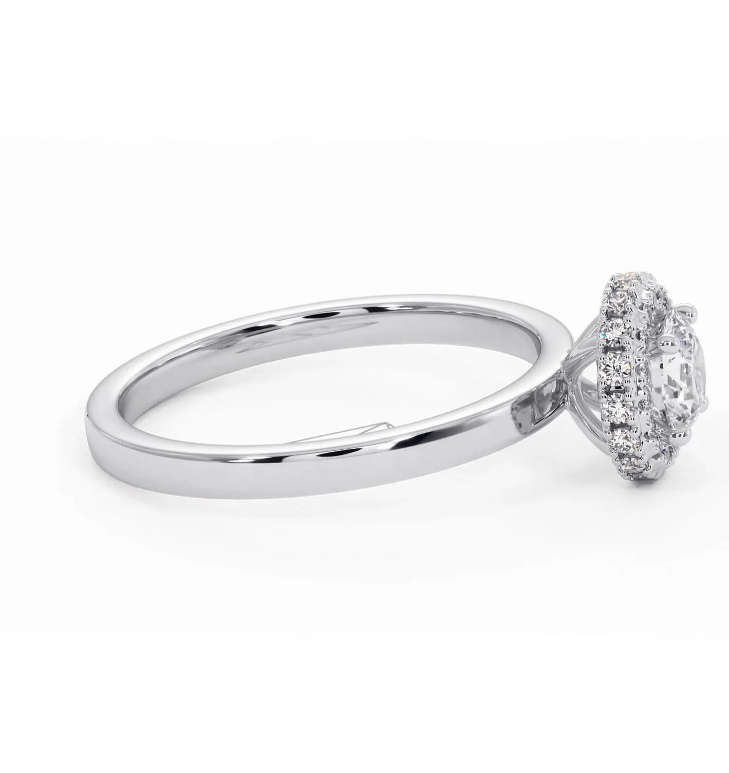 Eleanor Diamond Halo Engagement Ring in Platinum 0.65ct G/SI2 - Image 69