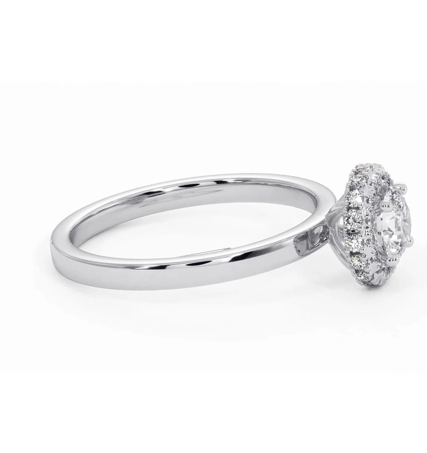 Eleanor Diamond Halo Engagement Ring in Platinum 0.65ct G/SI2 - Image 70