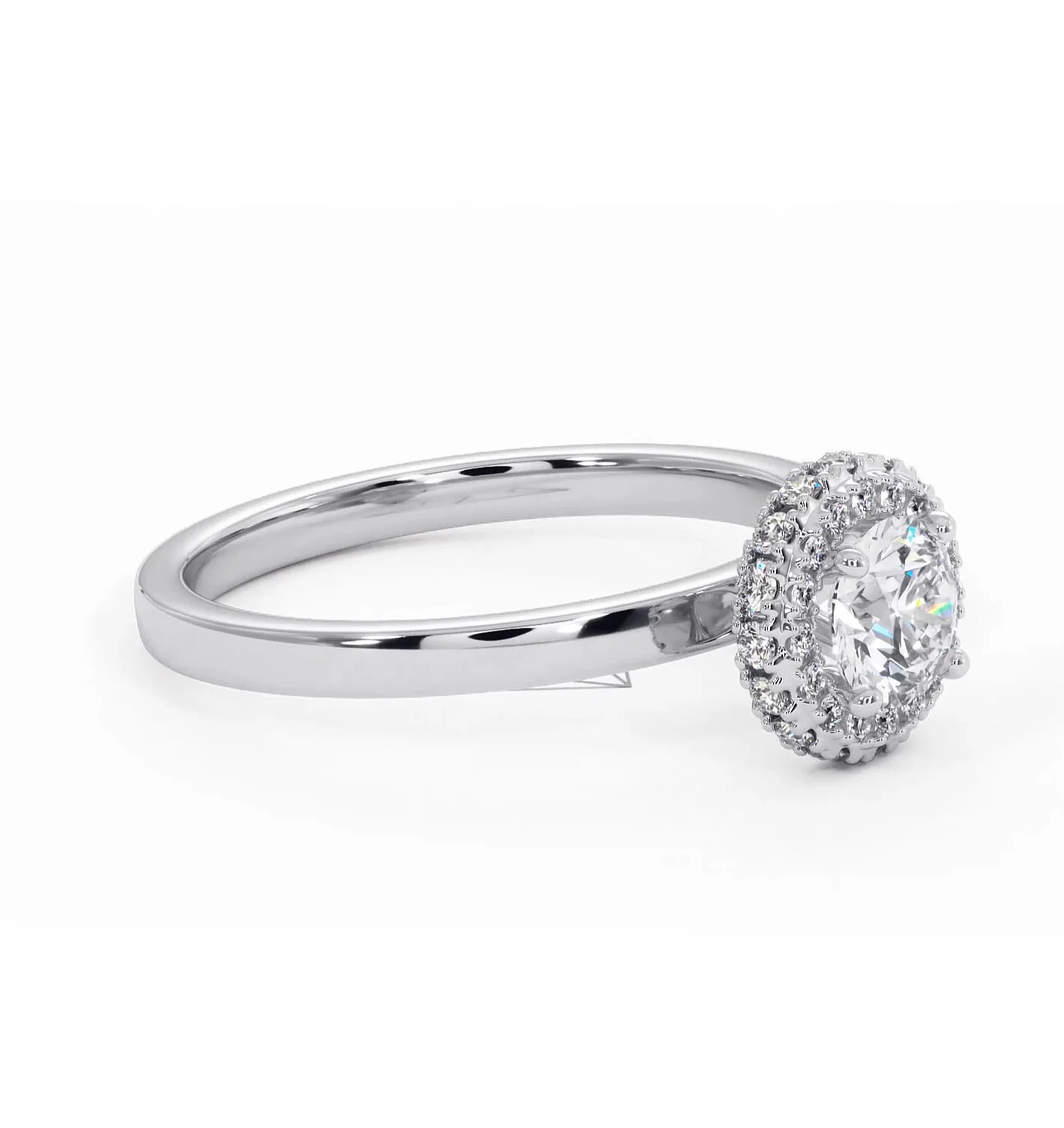 Eleanor Diamond Halo Engagement Ring in Platinum 0.65ct G/SI2 - Image 75