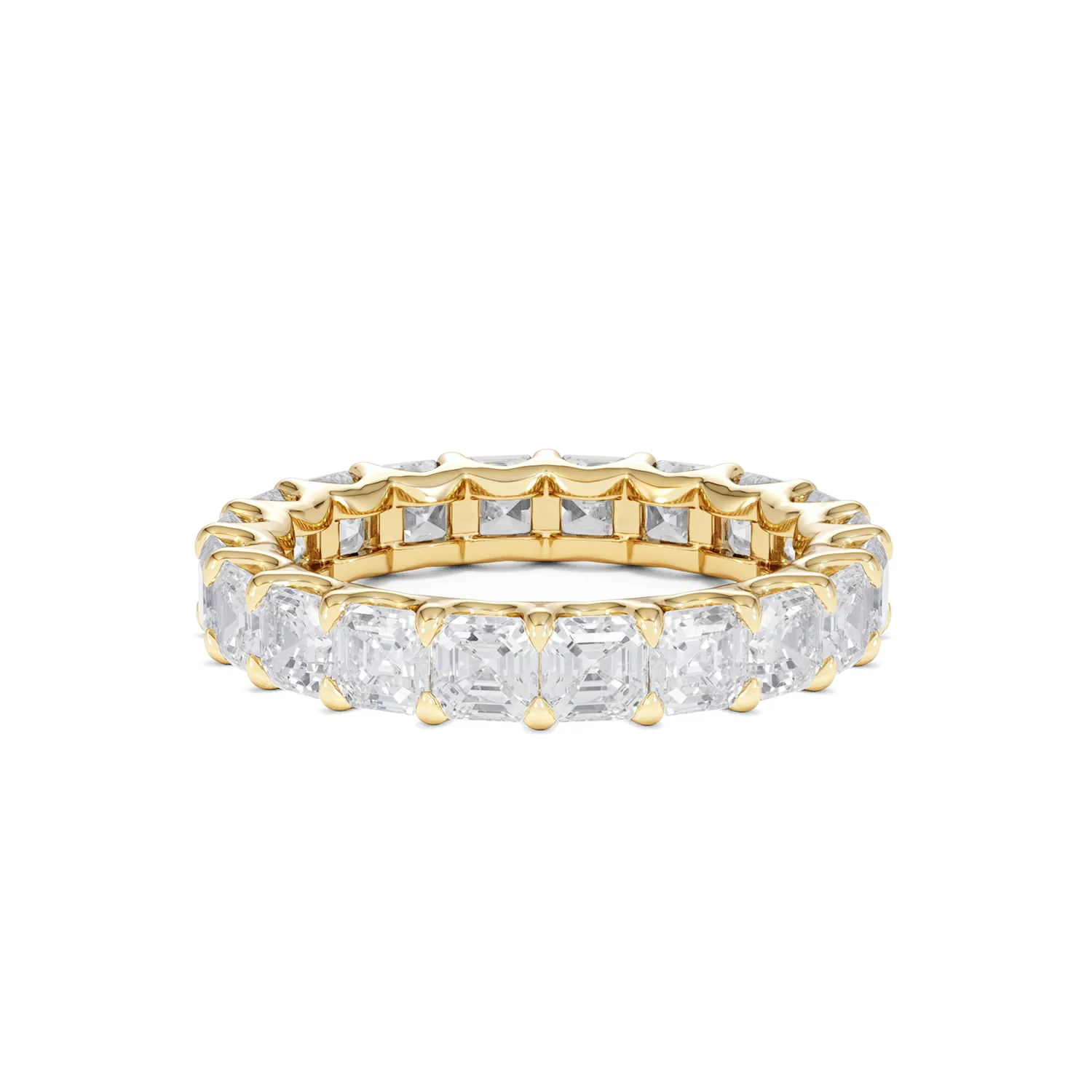 Elisa Diamond Eternity Ring Asscher Cut 3.2ct VVs 18K Gold Size H-I - Image 14