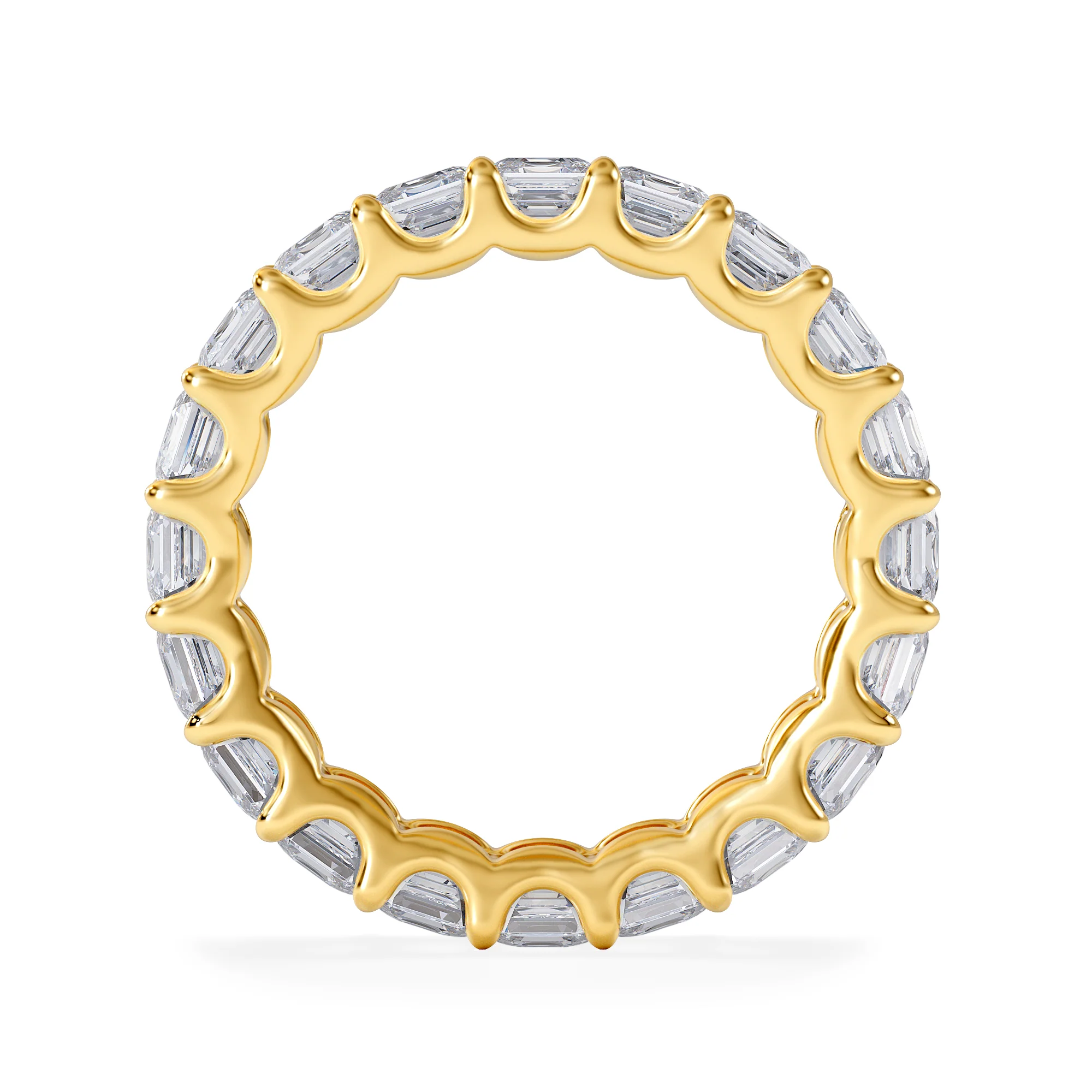 Elisa Diamond Eternity Ring Asscher Cut 3.2ct VVs 18K Gold Size H-I - Image 3