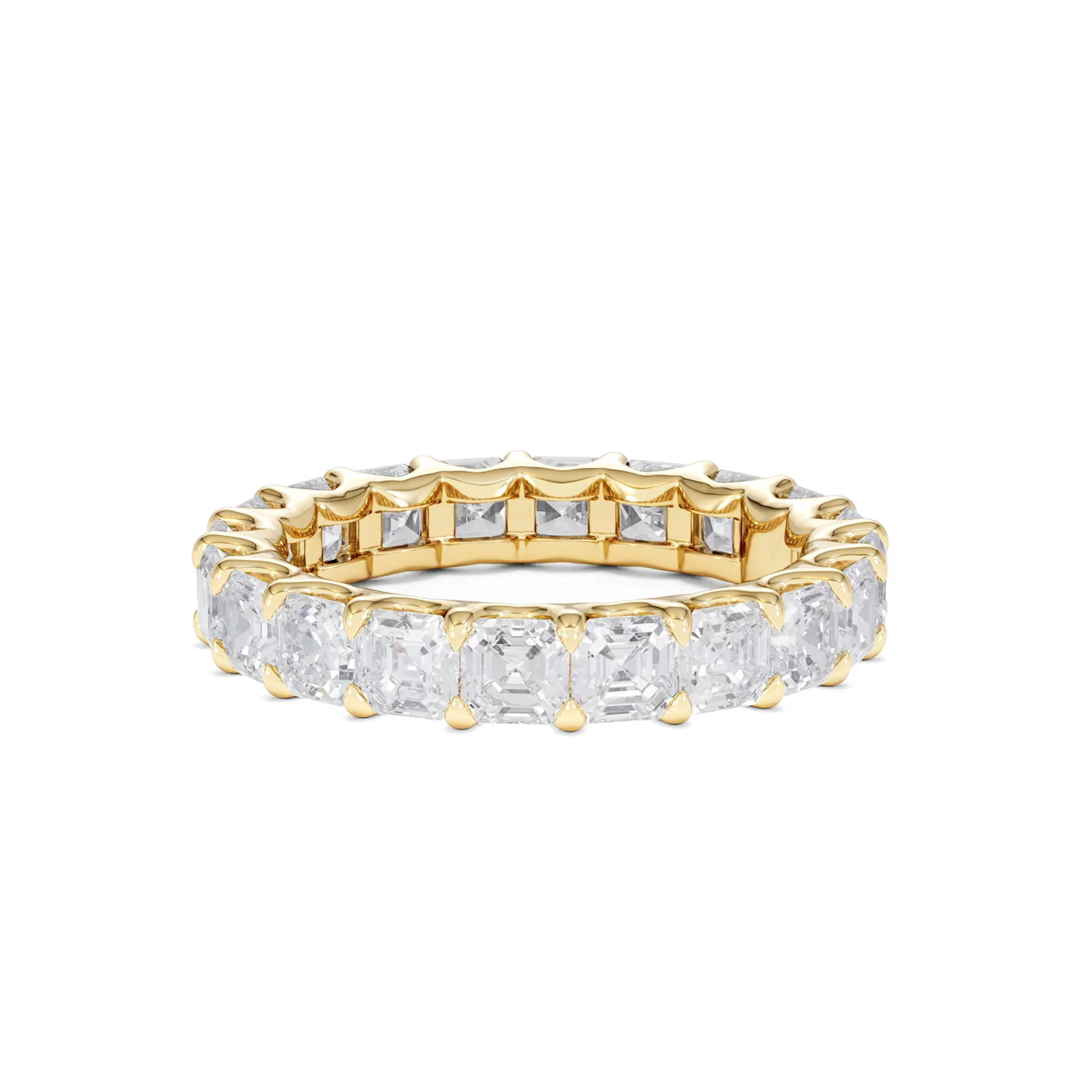 Elisa Diamond Eternity Ring Asscher Cut 3.2ct VVs 18K Gold Size H-I - Image 35