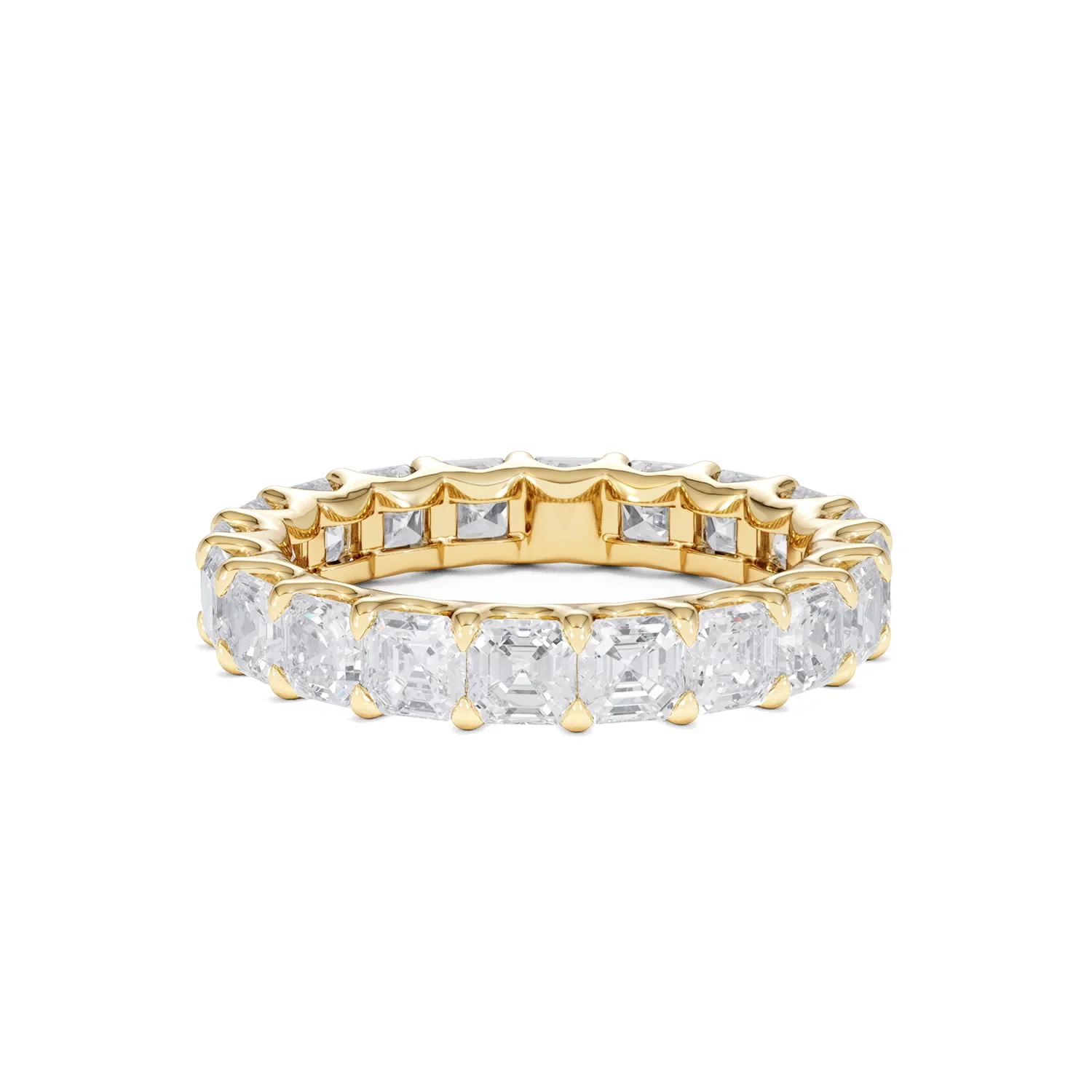 Elisa Diamond Eternity Ring Asscher Cut 3.2ct VVs 18K Gold Size H-I - Image 47
