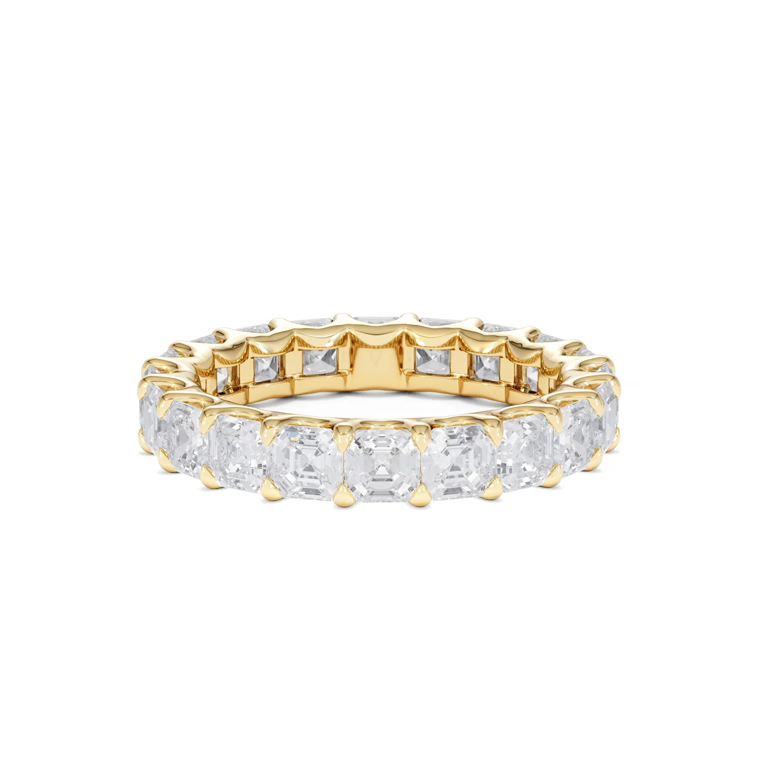 Elisa Diamond Eternity Ring Asscher Cut 3.2ct VVs 18K Gold Size H-I - Image 48