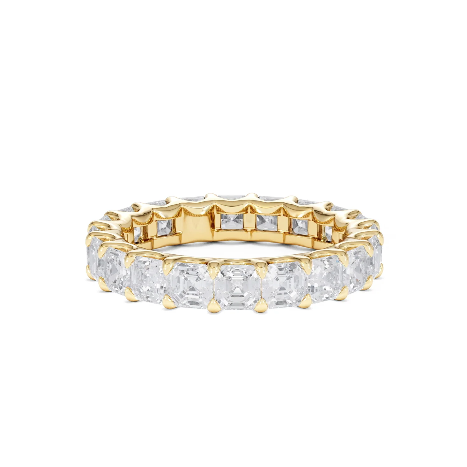 Elisa Diamond Eternity Ring Asscher Cut 3.2ct VVs 18K Gold Size H-I - Image 52