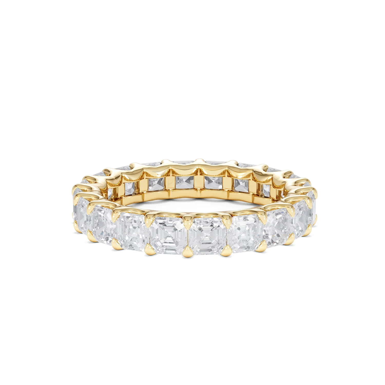 Elisa Diamond Eternity Ring Asscher Cut 3.2ct VVs 18K Gold Size H-I - Image 69