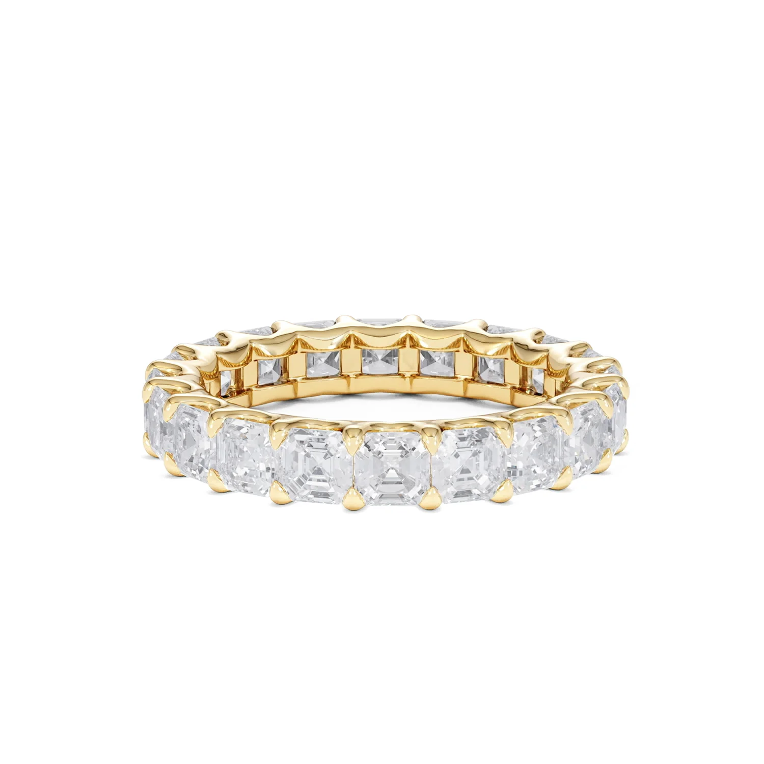 Elisa Diamond Eternity Ring Asscher Cut 3.2ct VVs 18K Gold Size H-I - Image 72