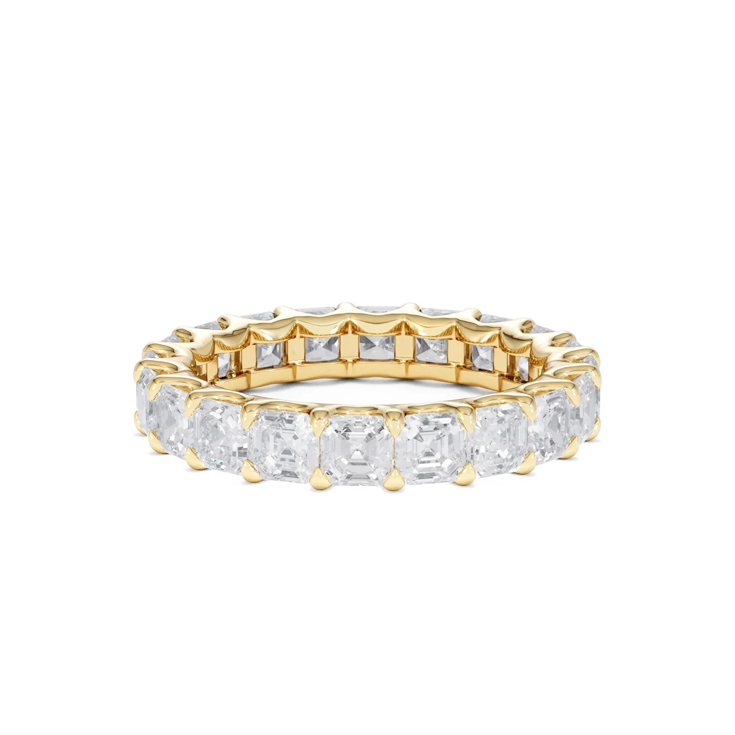 Elisa Diamond Eternity Ring Asscher Cut 3.2ct VVs 18K Gold Size H-I - Image 83