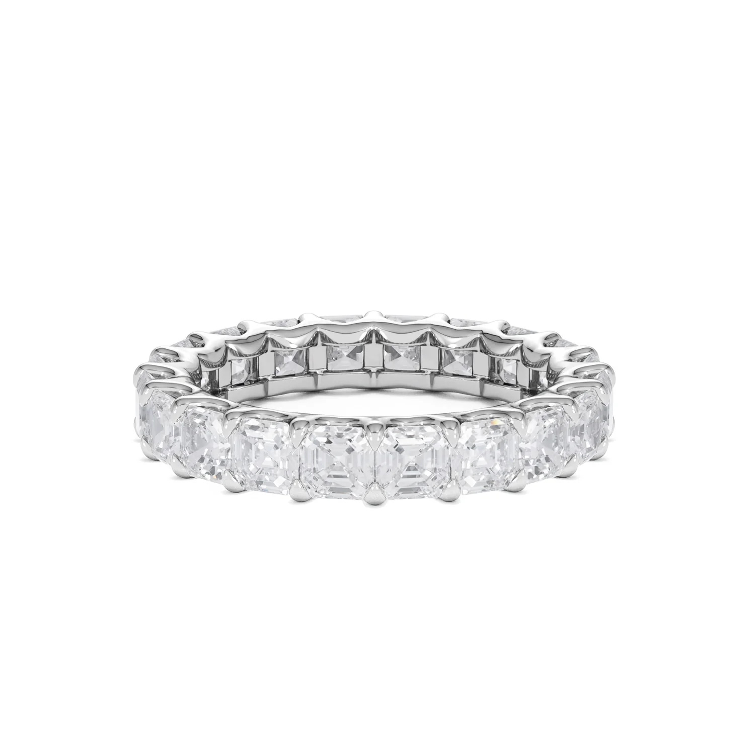 Elisa Diamond Eternity Ring Asscher Cut 3.2ct VVs Platinum Size H-I - Image 22