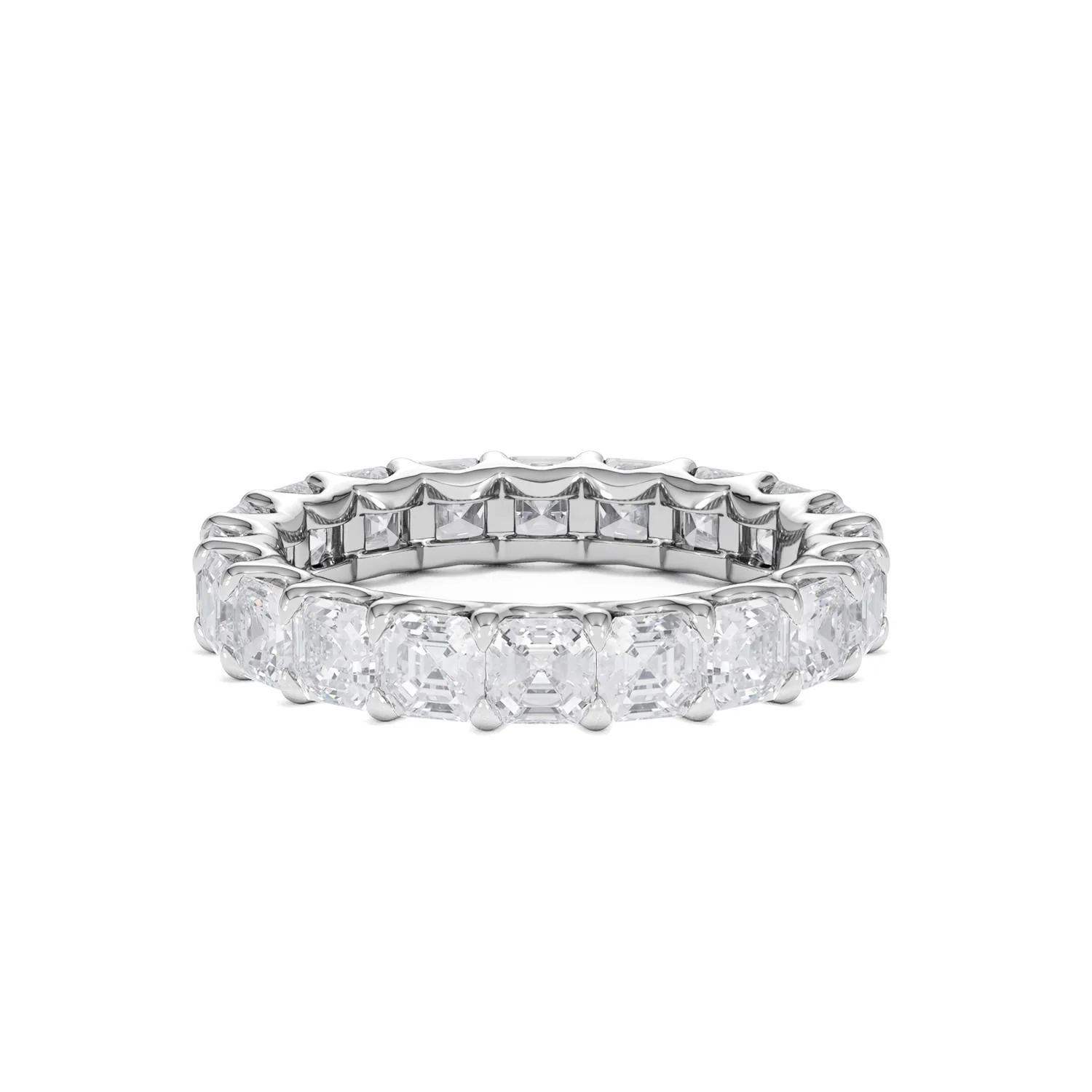 Elisa Diamond Eternity Ring Asscher Cut 3.2ct VVs Platinum Size H-I - Image 32
