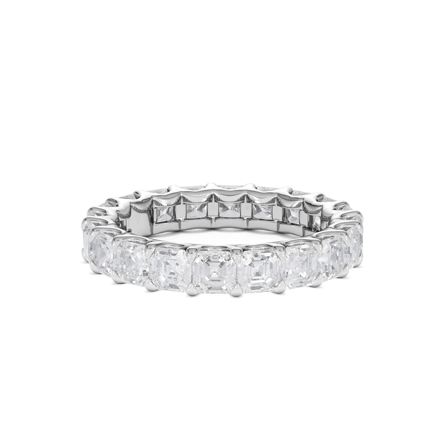 Elisa Diamond Eternity Ring Asscher Cut 3.2ct VVs Platinum Size H-I - Image 59