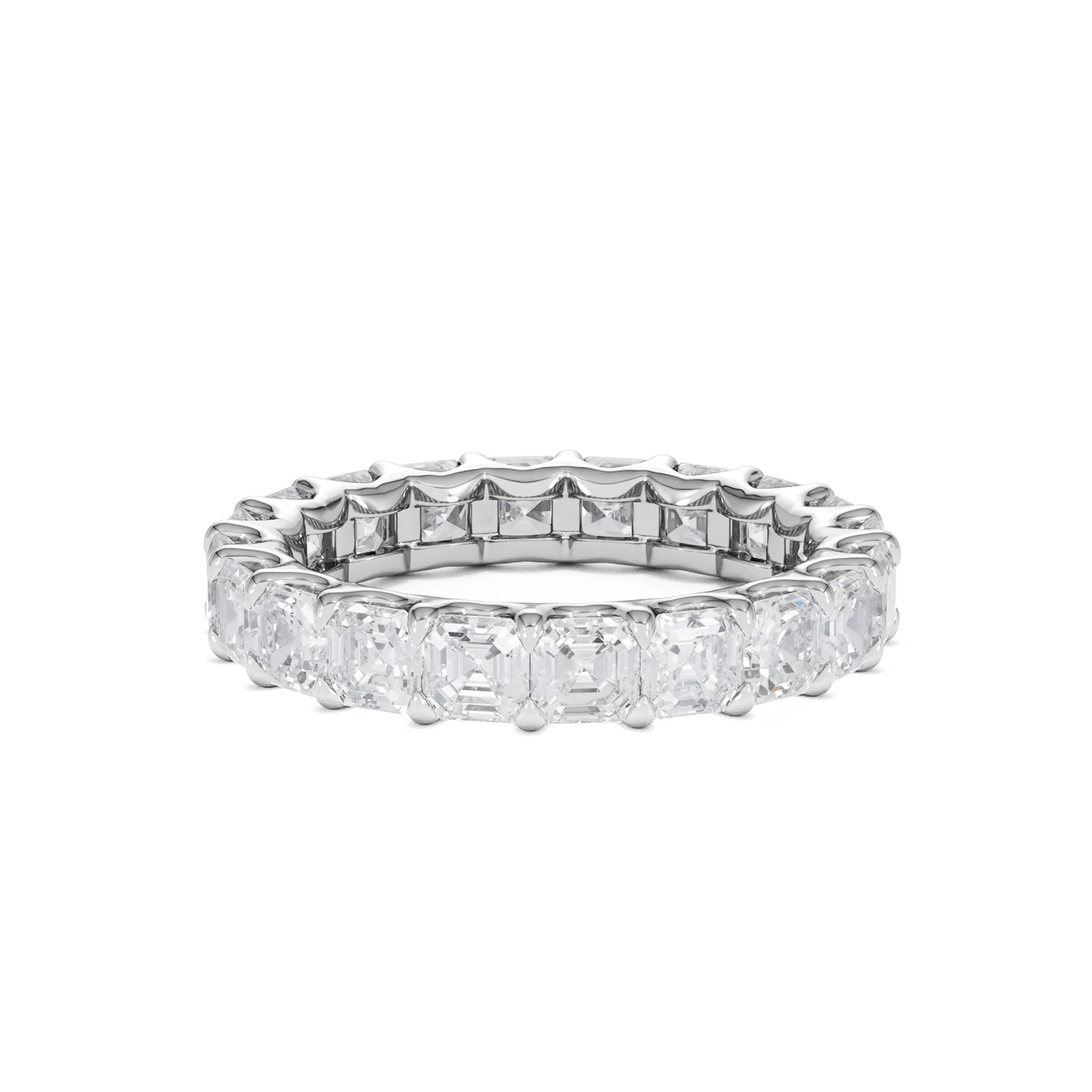 Elisa Diamond Eternity Ring Asscher Cut 3.2ct VVs Platinum Size H-I - Image 65