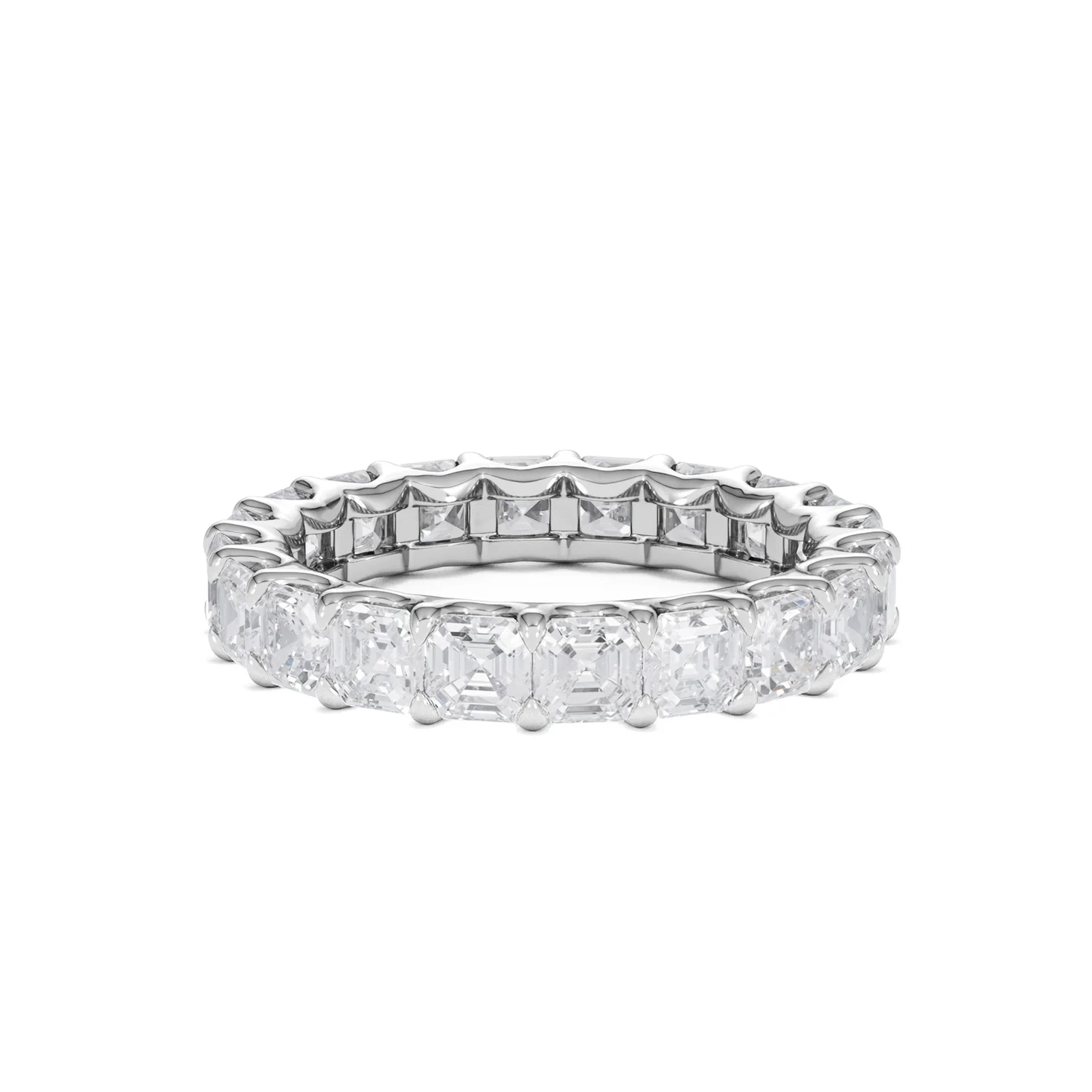 Elisa Diamond Eternity Ring Asscher Cut 3.2ct VVs Platinum Size H-I - Image 69