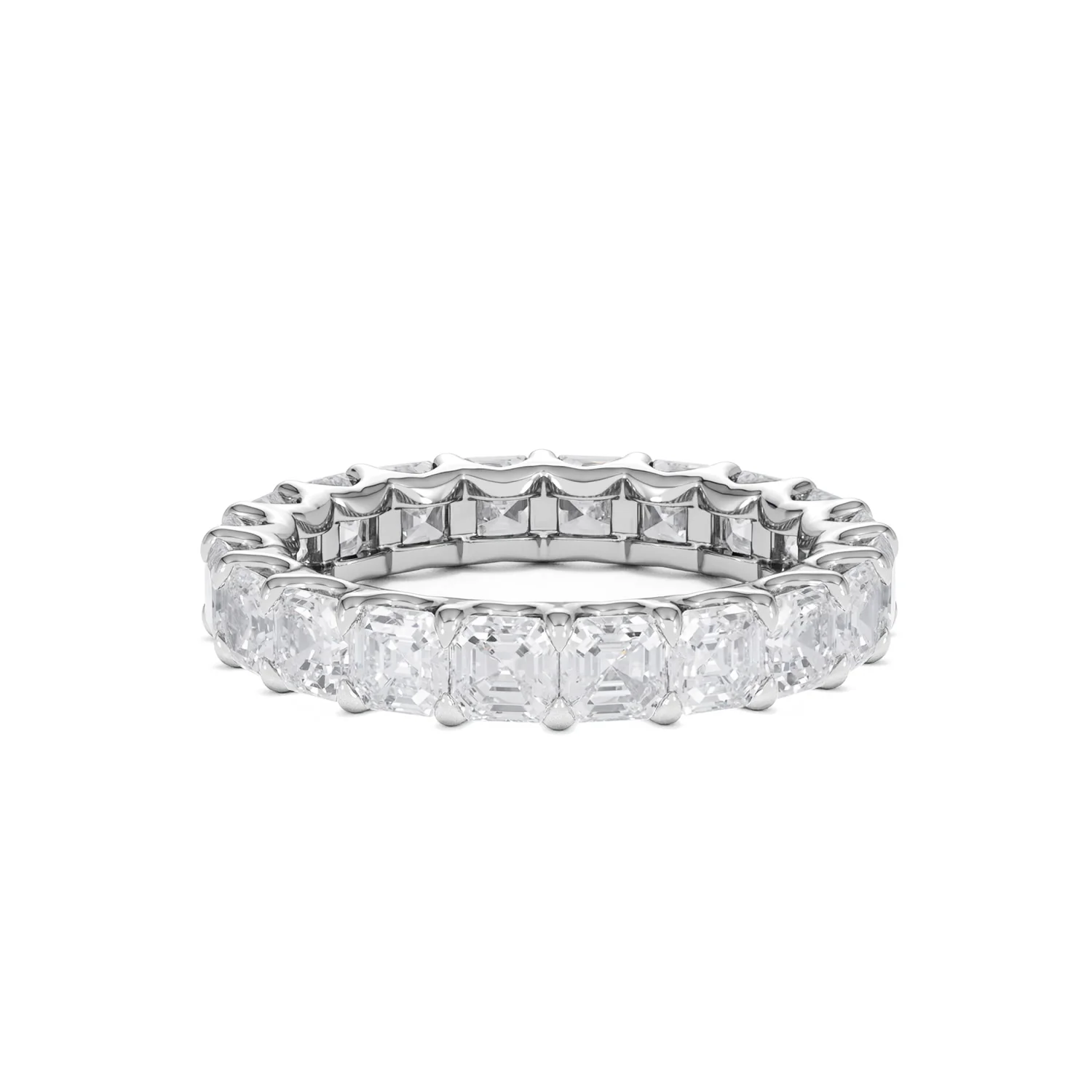 Elisa Diamond Eternity Ring Asscher Cut 3.2ct VVs Platinum Size H-I - Image 74