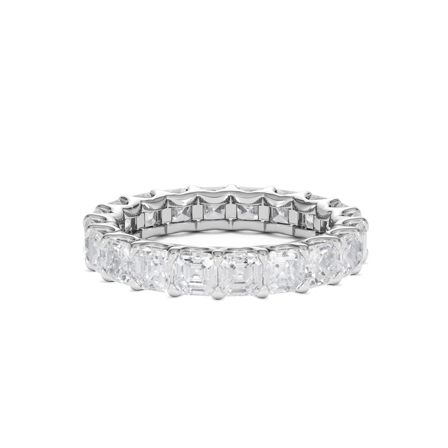 Elisa Diamond Eternity Ring Asscher Cut 3.2ct VVs Platinum Size H-I - Image 77