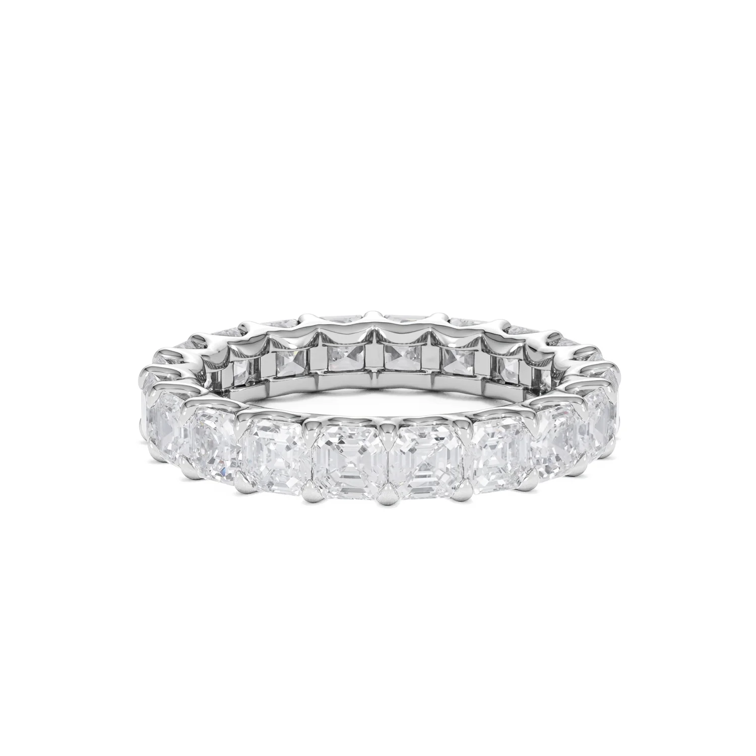 Elisa Diamond Eternity Ring Asscher Cut 3.2ct VVs Platinum Size H-I - Image 78