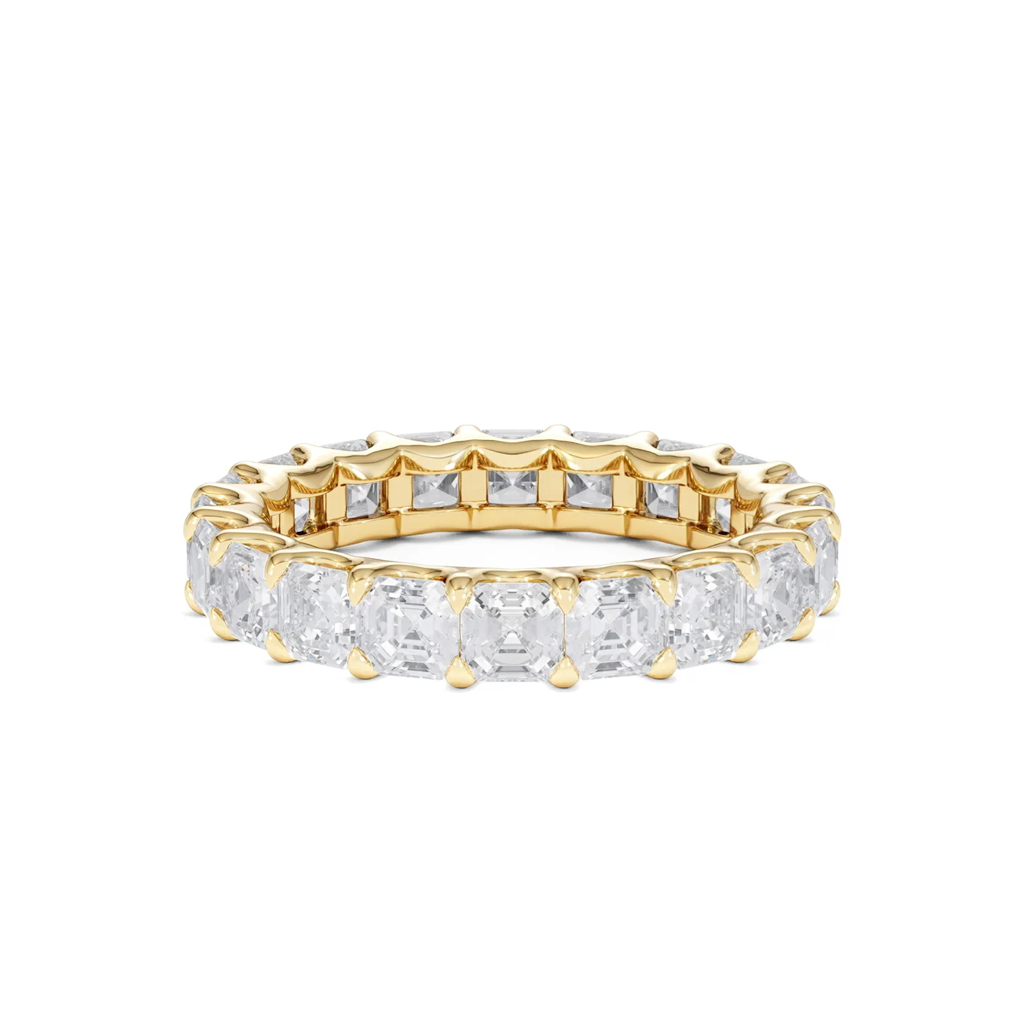 Elisa Diamond Eternity Ring Asscher Cut 4.32ct VVs 18K Gold Size O-W - Image 16