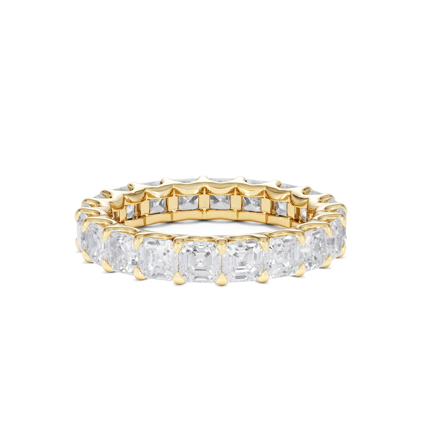 Elisa Diamond Eternity Ring Asscher Cut 4.32ct VVs 18K Gold Size O-W - Image 23