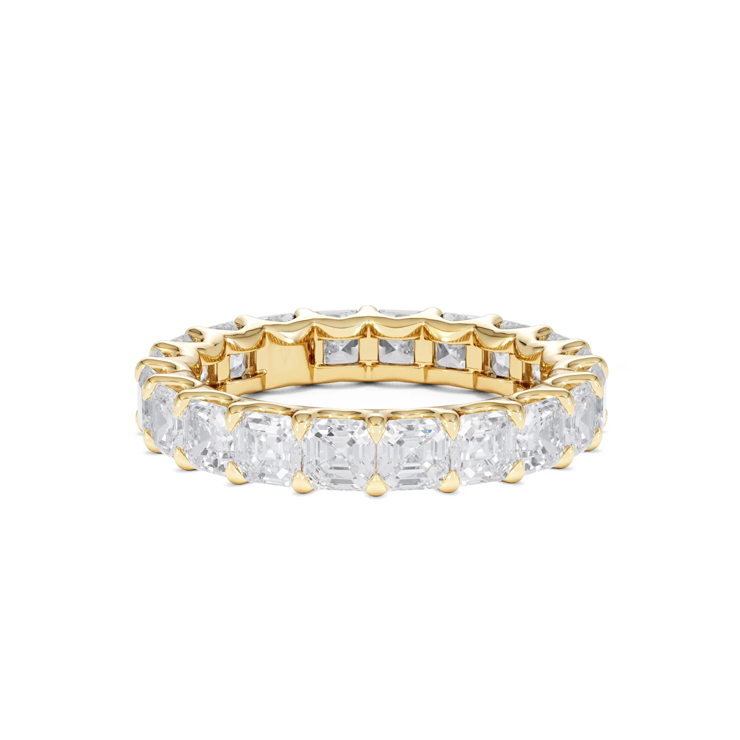 Elisa Diamond Eternity Ring Asscher Cut 4.32ct VVs 18K Gold Size O-W - Image 54