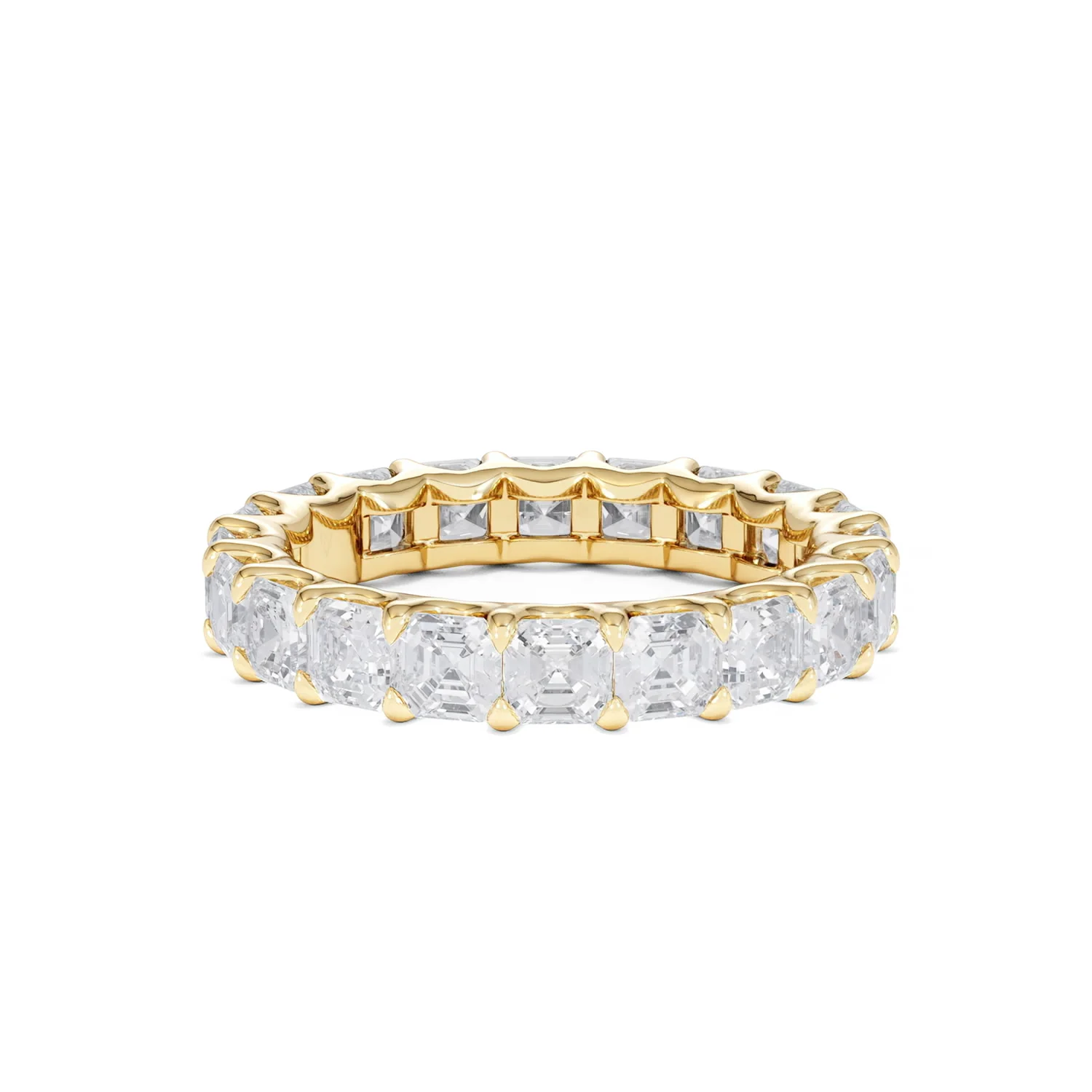 Elisa Diamond Eternity Ring Asscher Cut 4.32ct VVs 18K Gold Size O-W - Image 60