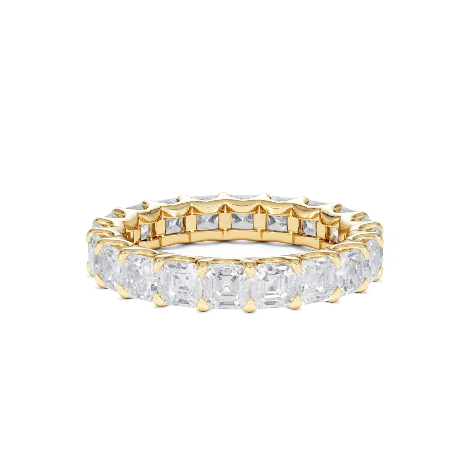 Elisa Diamond Eternity Ring Asscher Cut 4.32ct VVs 18K Gold Size O-W - Image 67