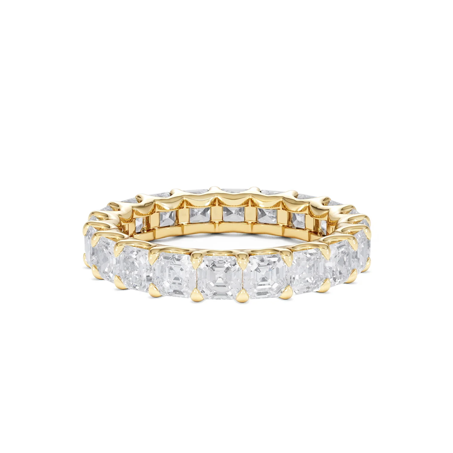 Elisa Diamond Eternity Ring Asscher Cut 4.32ct VVs 18K Gold Size O-W - Image 79