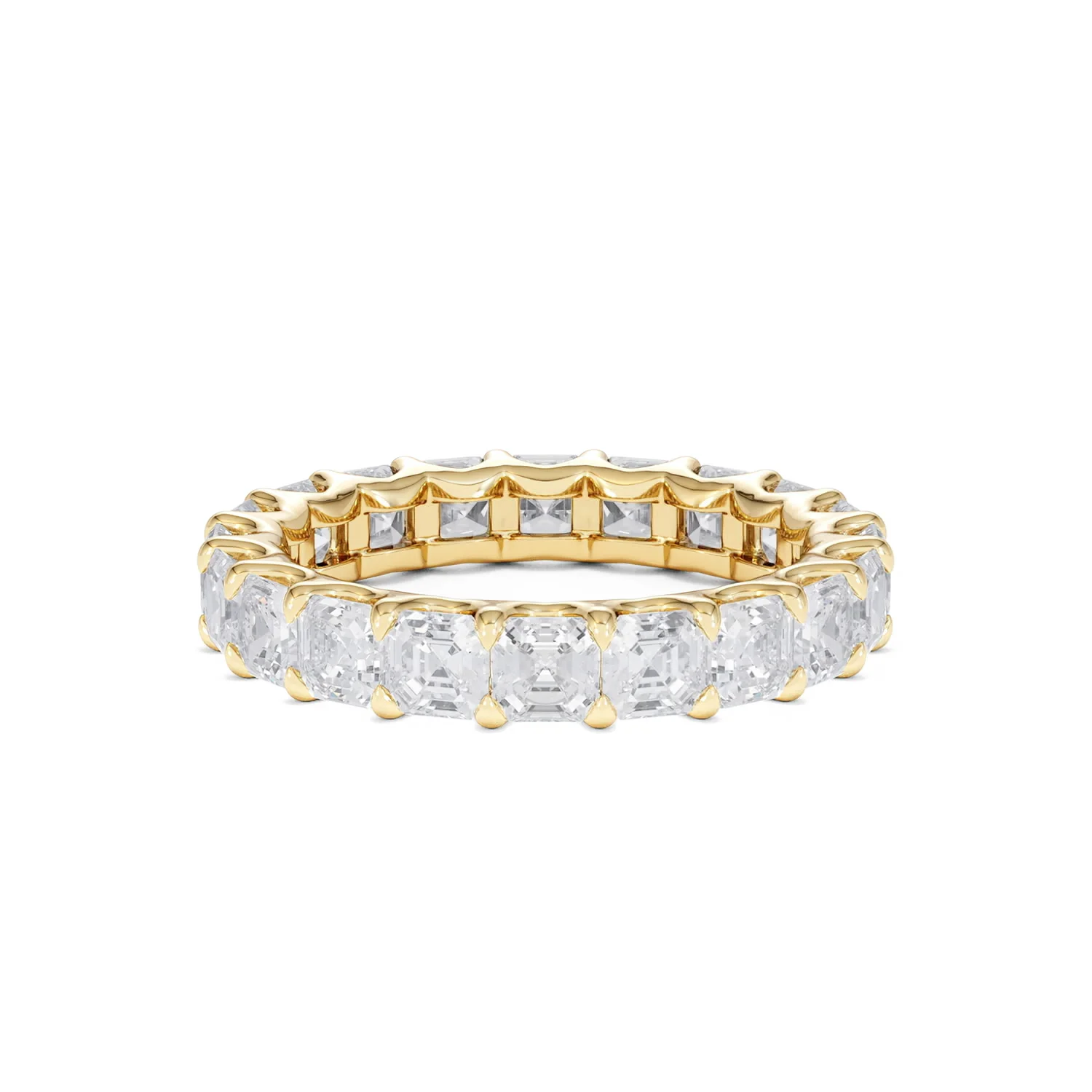 Elisa Diamond Eternity Ring Asscher Cut 4.32ct VVs 18K Gold Size O-W - Image 8