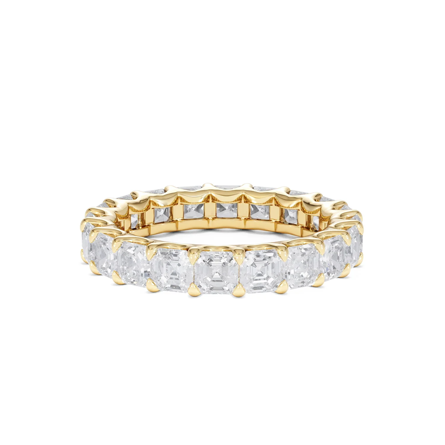 Elisa Diamond Eternity Ring Asscher Cut 4.32ct VVs 18K Gold Size O-W - Image 87