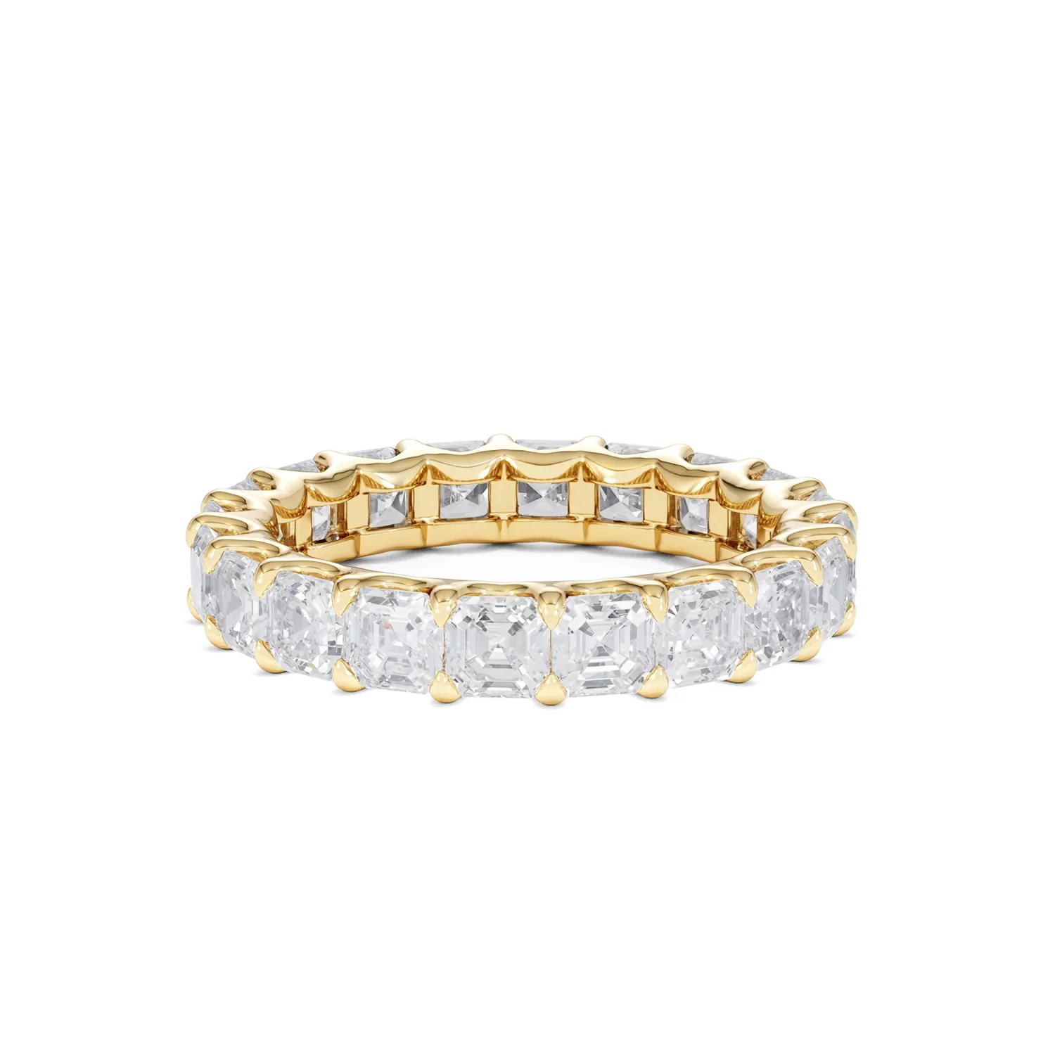 Elisa Diamond Eternity Ring Asscher Cut 4.94ct VVs 18K Gold Size H-I - Image 19
