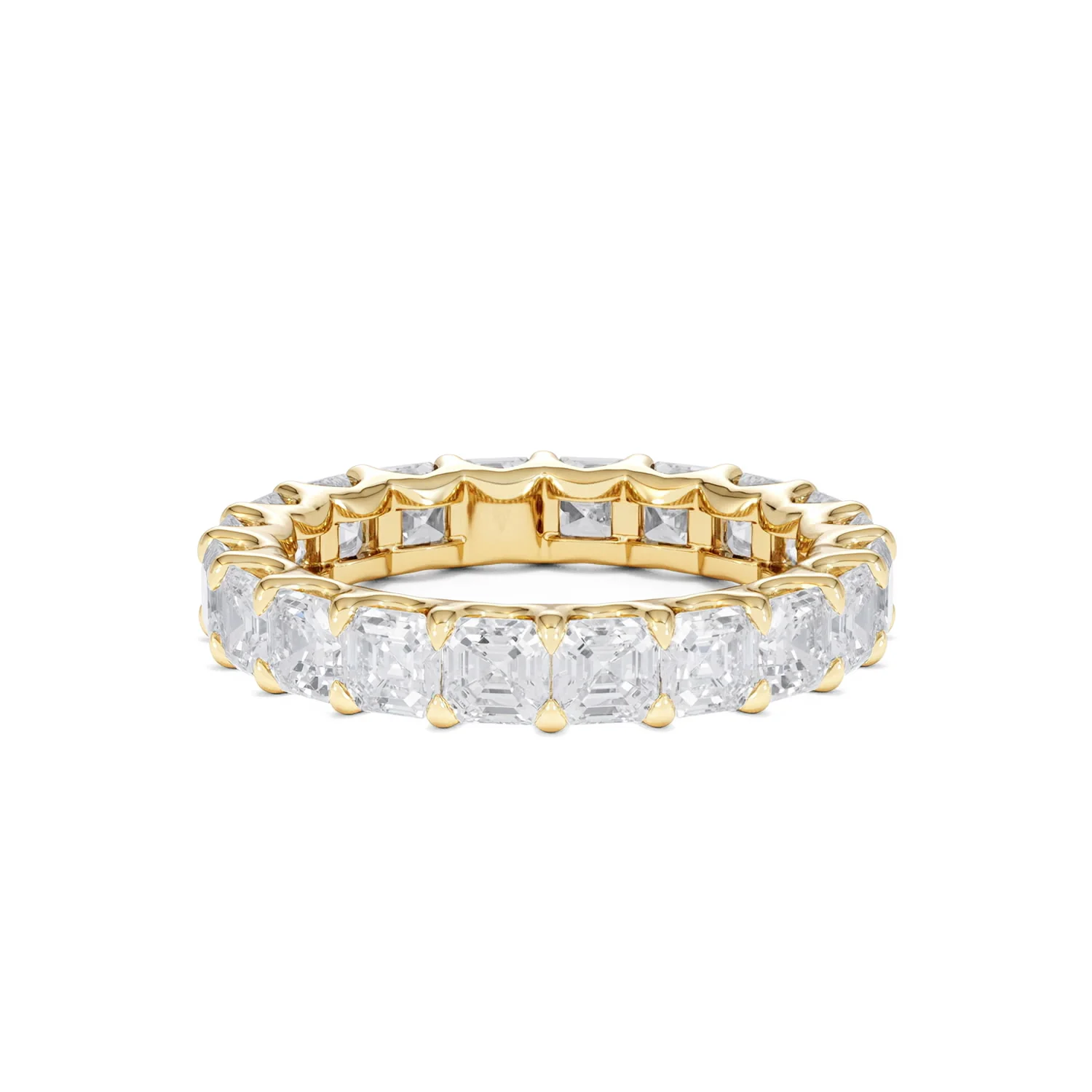 Elisa Diamond Eternity Ring Asscher Cut 4.94ct VVs 18K Gold Size H-I - Image 50