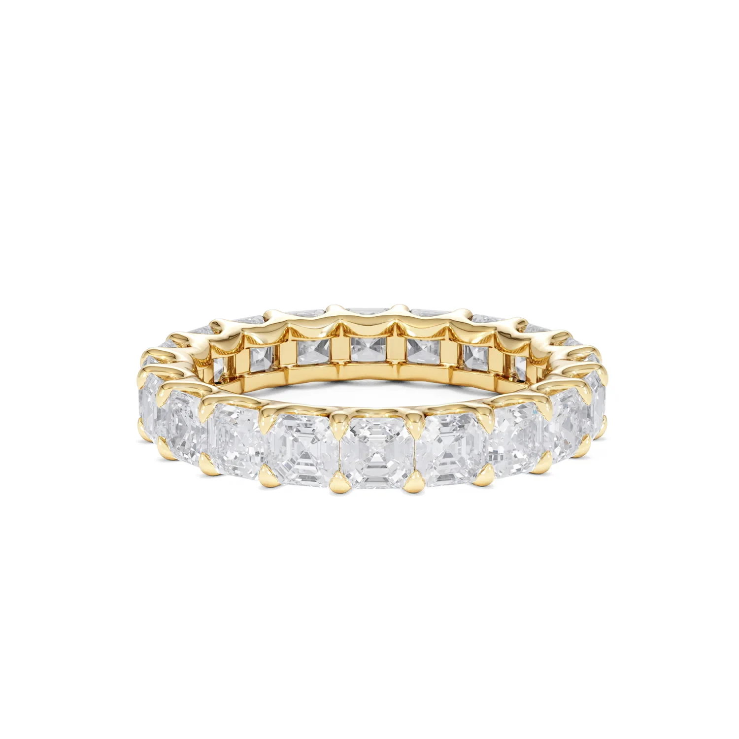 Elisa Diamond Eternity Ring Asscher Cut 4.94ct VVs 18K Gold Size H-I - Image 76