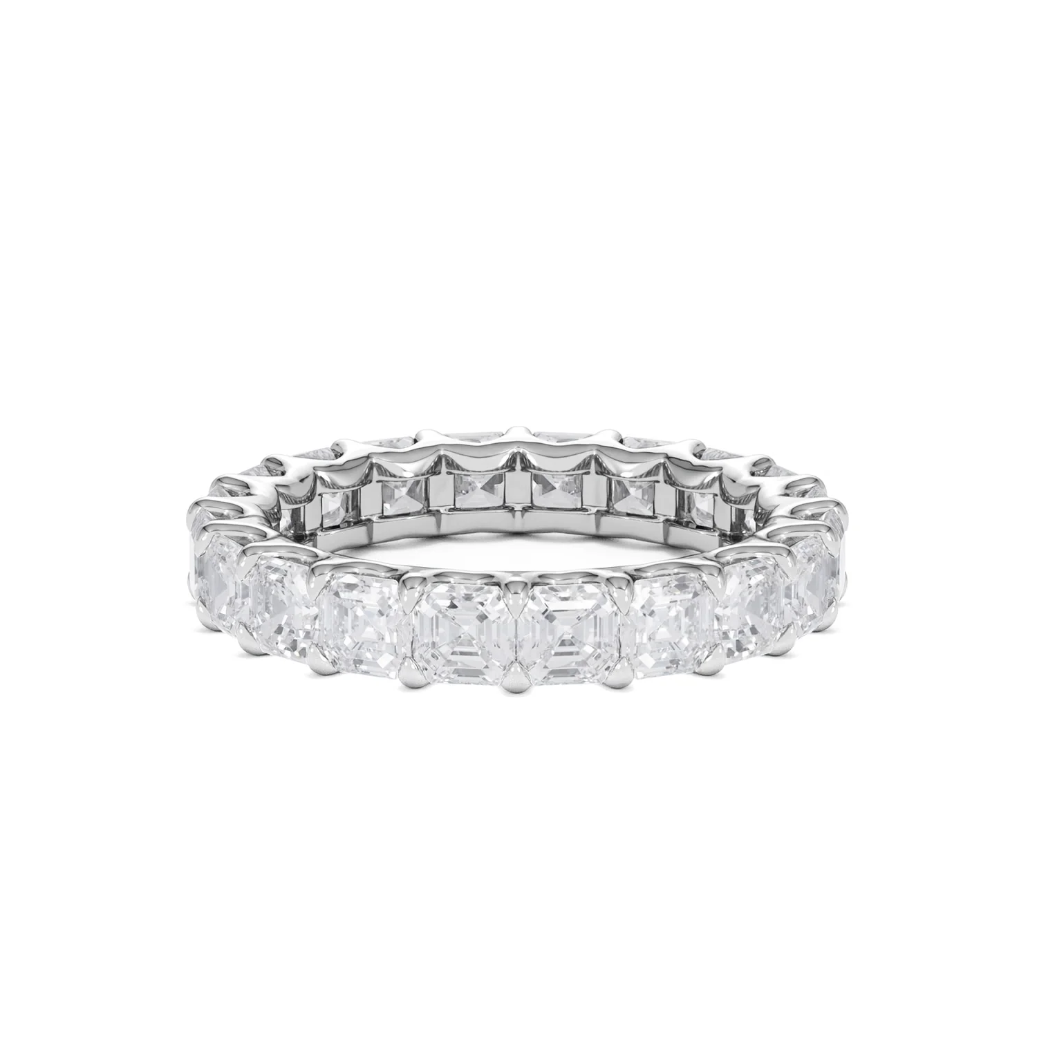 Elisa Diamond Eternity Ring Asscher Cut 4.32ct VVs Platinum Size O-W - Image 10
