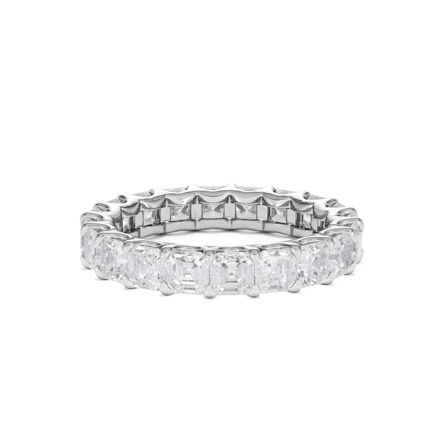 Elisa Diamond Eternity Ring Asscher Cut 4.32ct VVs Platinum Size O-W - Image 21