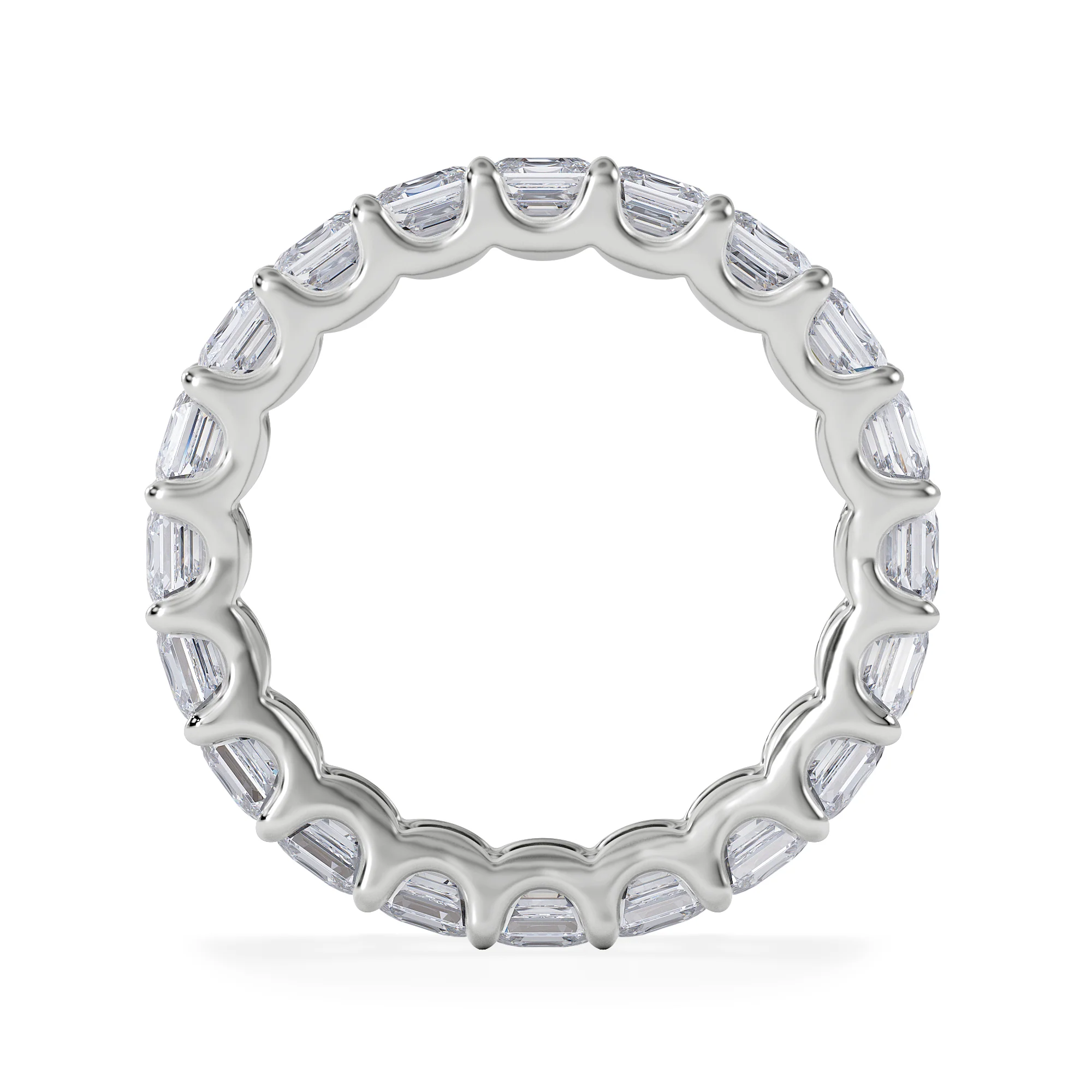 Elisa Diamond Eternity Ring Asscher Cut 4.32ct VVs Platinum Size O-W - Image 3
