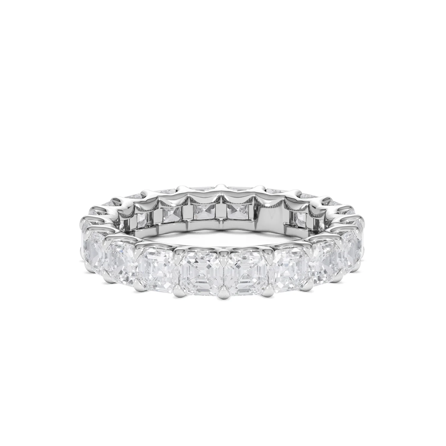 Elisa Diamond Eternity Ring Asscher Cut 4.32ct VVs Platinum Size O-W - Image 42