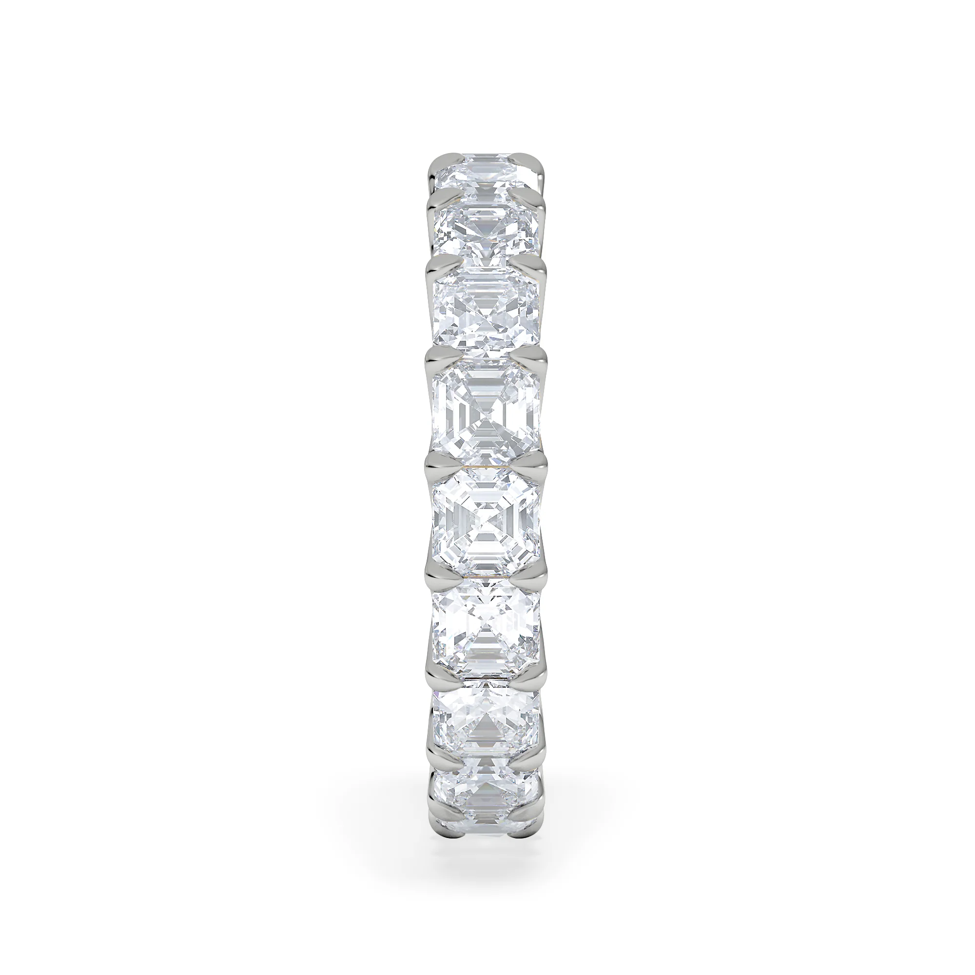 Elisa Diamond Eternity Ring Asscher Cut 4.32ct VVs Platinum Size O-W - Image 5