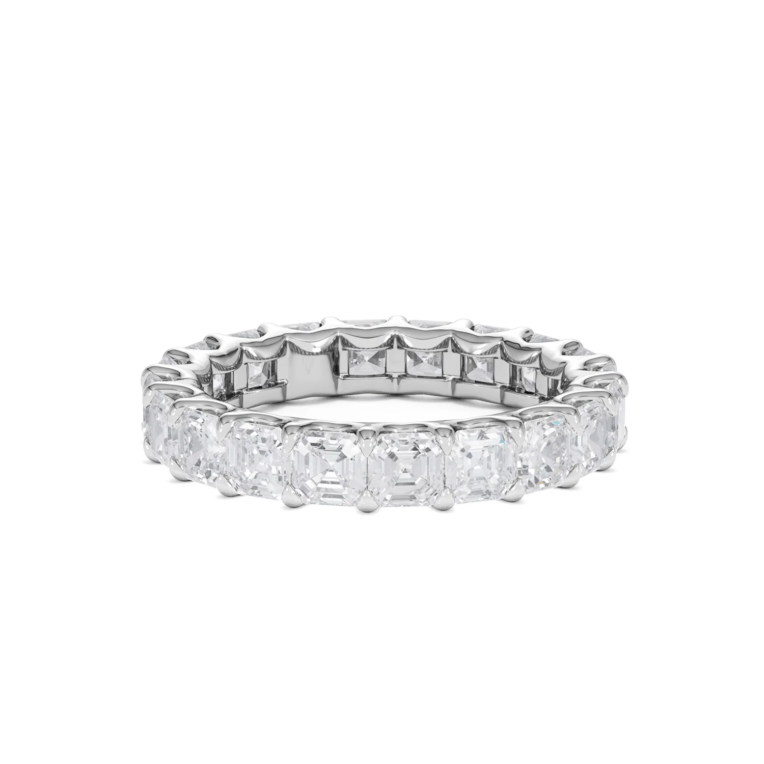 Elisa Diamond Eternity Ring Asscher Cut 4.32ct VVs Platinum Size O-W - Image 53
