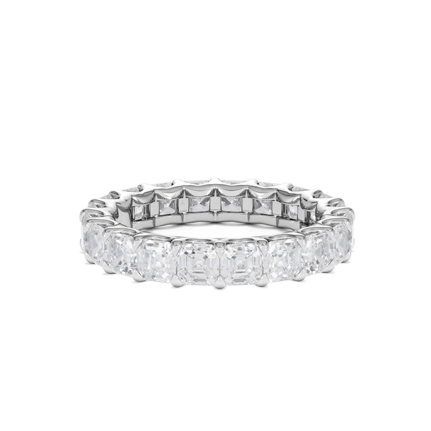 Elisa Diamond Eternity Ring Asscher Cut 4.32ct VVs Platinum Size O-W - Image 62