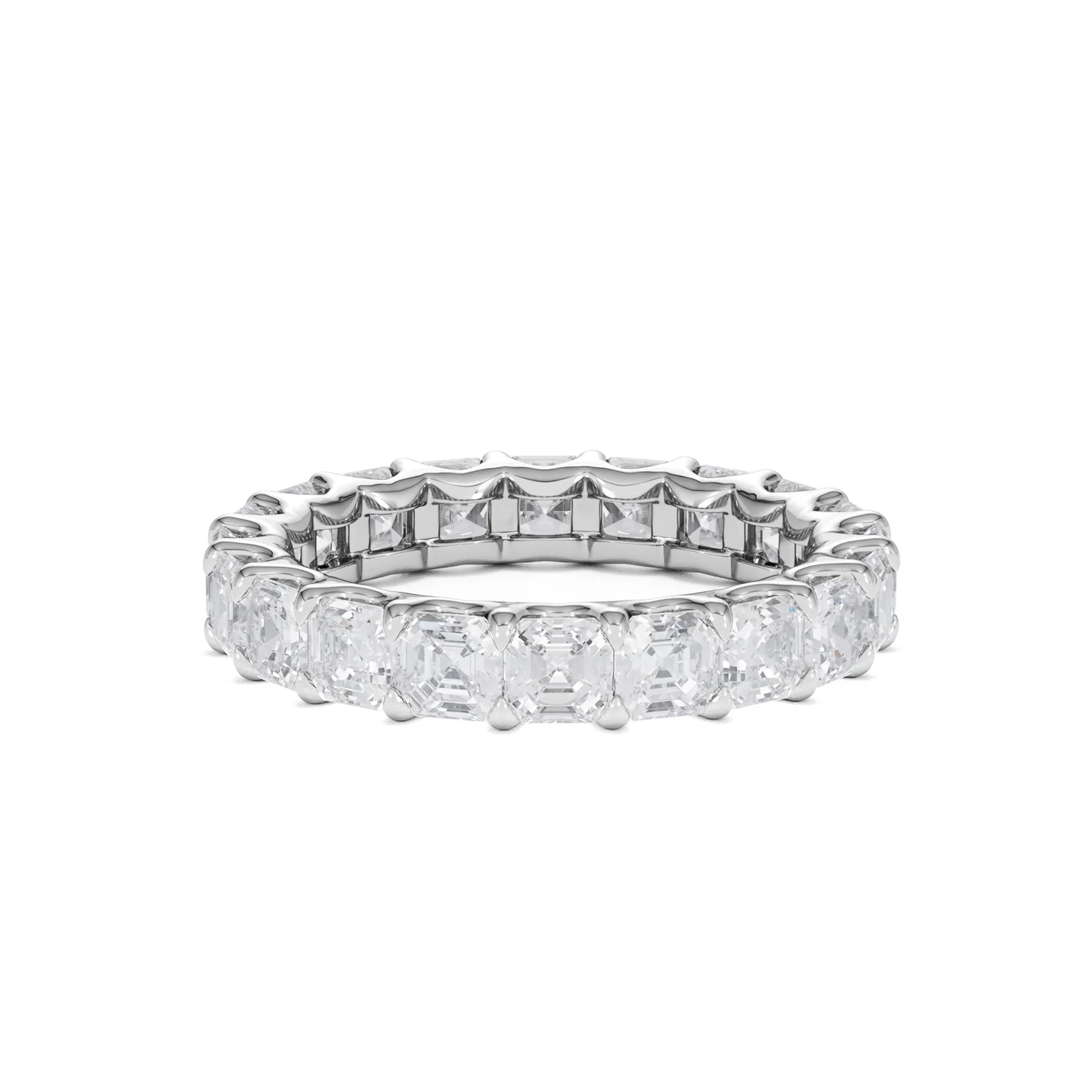 Elisa Diamond Eternity Ring Asscher Cut 4.32ct VVs Platinum Size O-W - Image 68
